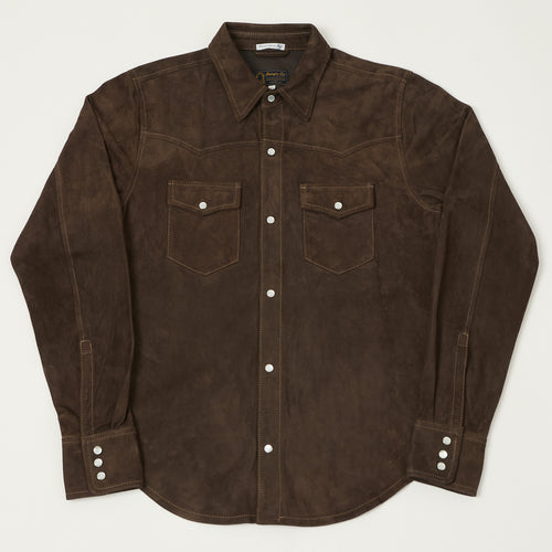 Shangri-La Heritage 'Gonzo' Suede Western Shirt - Testa Di Moro