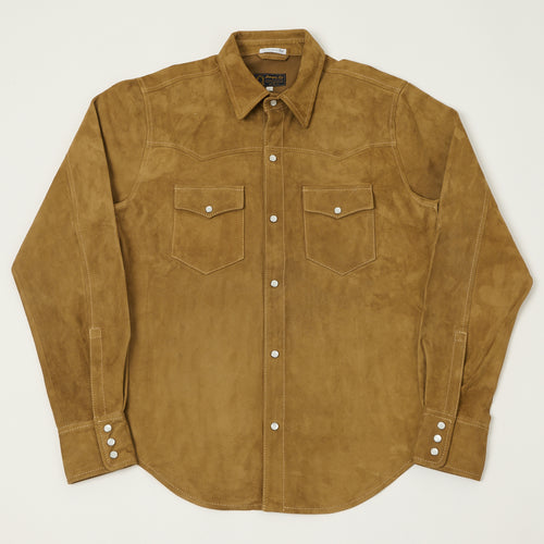 Shangri-La Heritage 'Gonzo' Suede Western Shirt - Mud