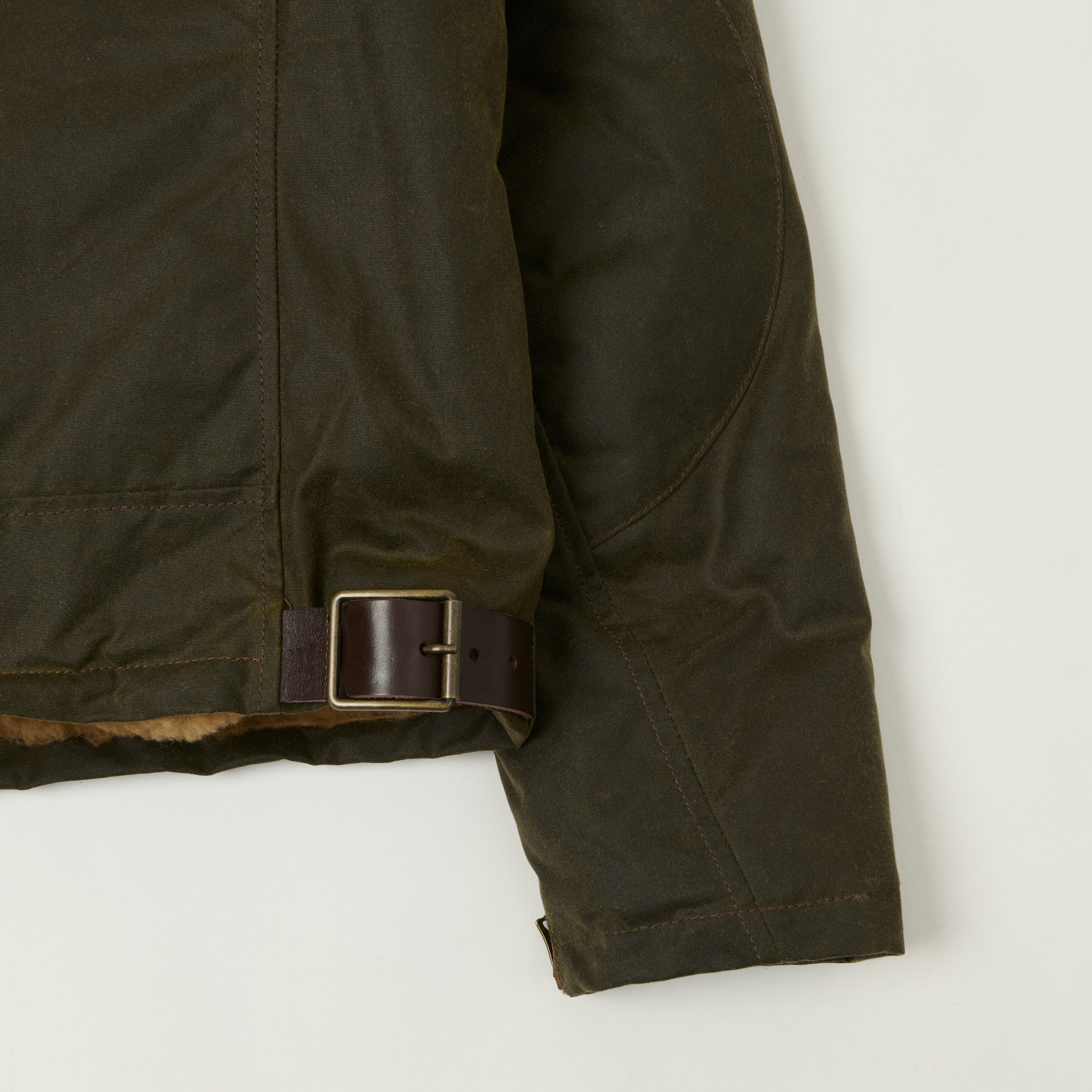 Shangri-La Heritage Waxed Canvas Swedish Motorcycle Jacket - Army Green