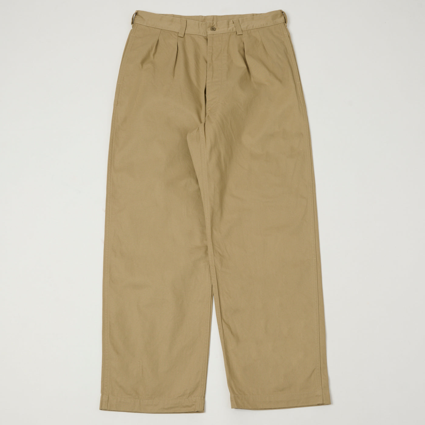 Spellbound Double Pleat French Trousers - Khaki Beige