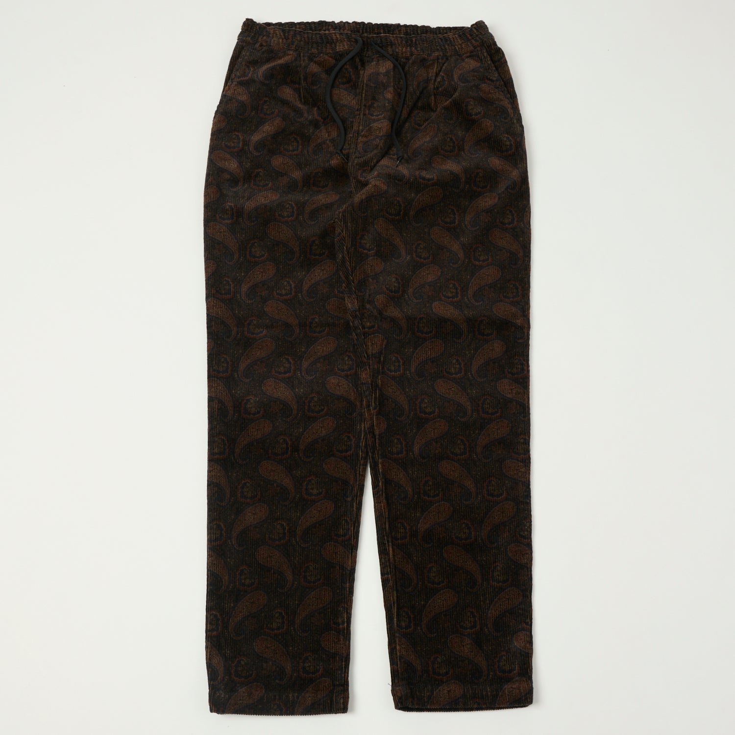 Spellbound Paisley Corduroy Easy Pants - Black