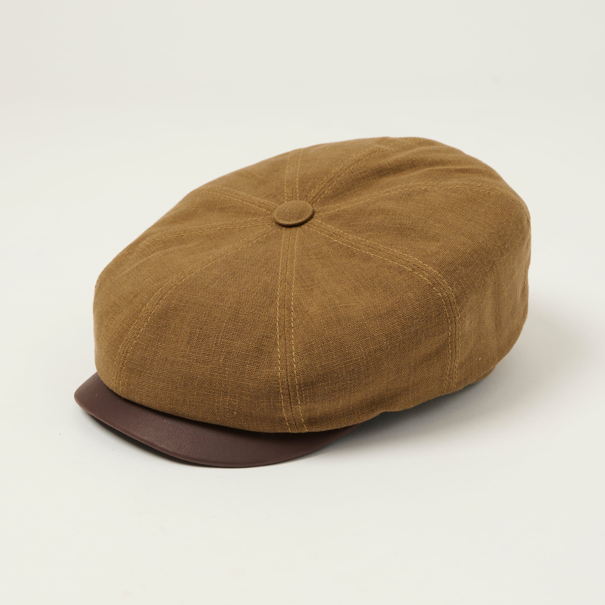 Stetson Cotton/Linen Hatteras Waxed Flat Cap - Brown