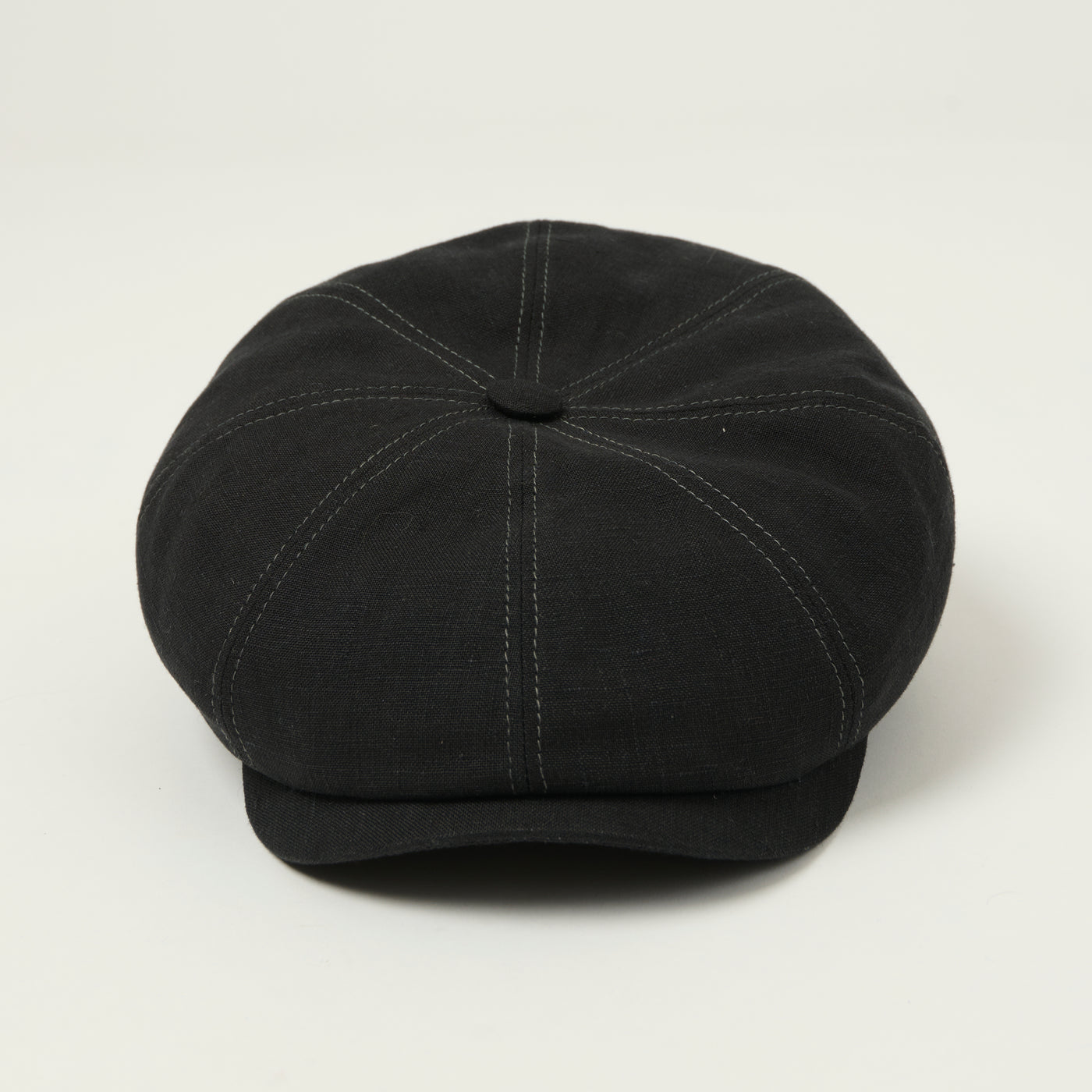 Stetson Hatteras Linen Flat Cap - Jet Black