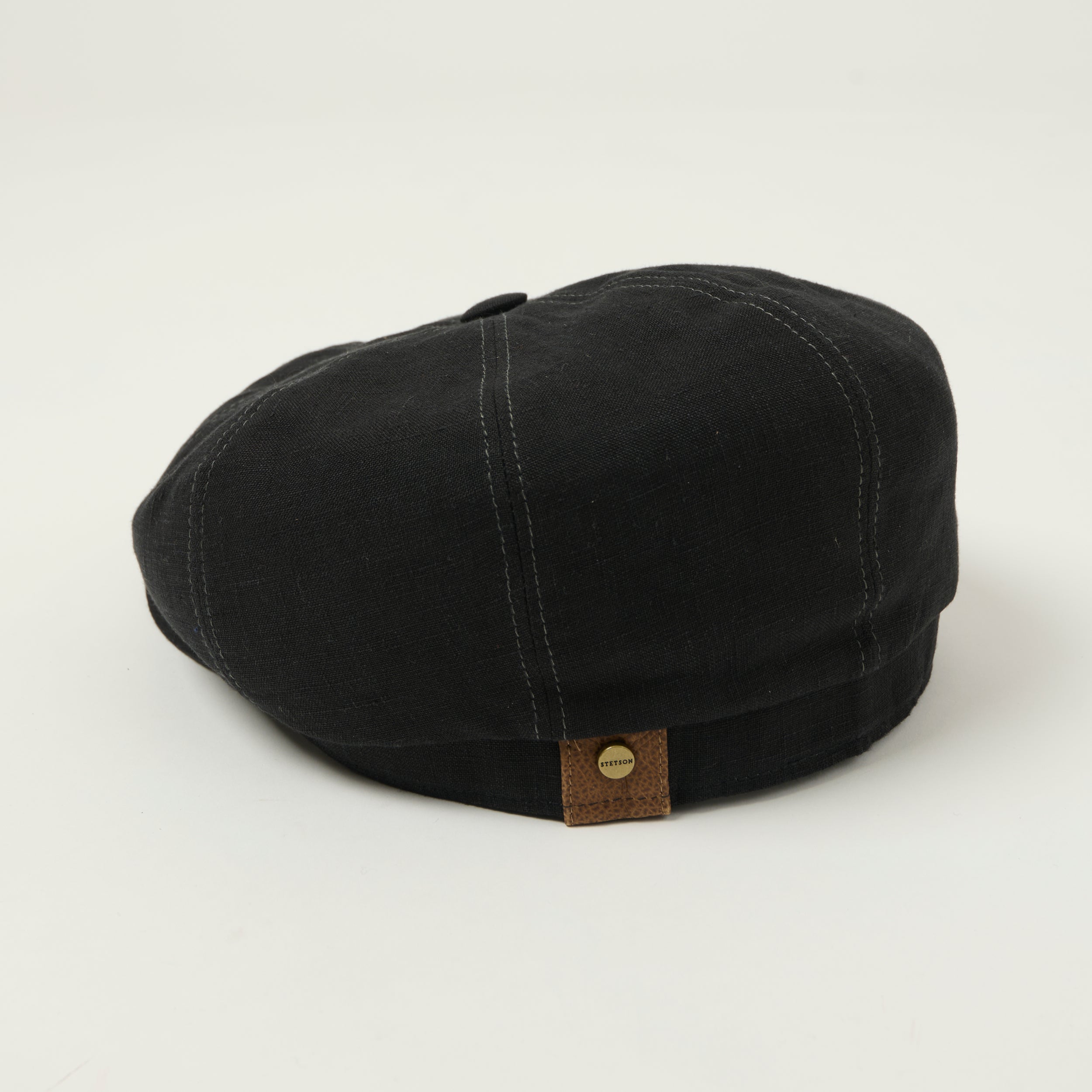 Stetson Hatteras Linen Flat Cap - Jet Black