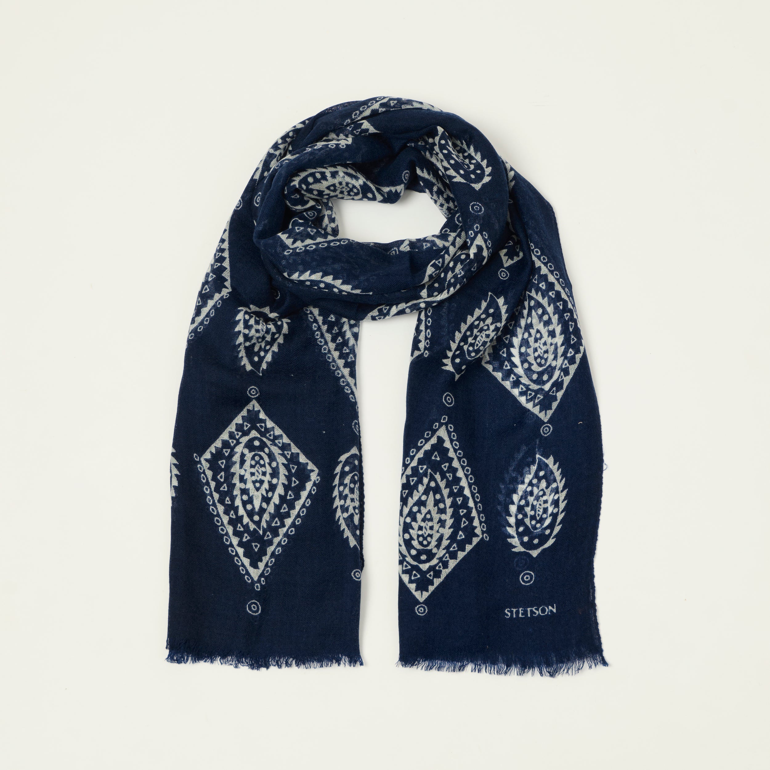 Stetson Abstract Summer Scarf - Navy
