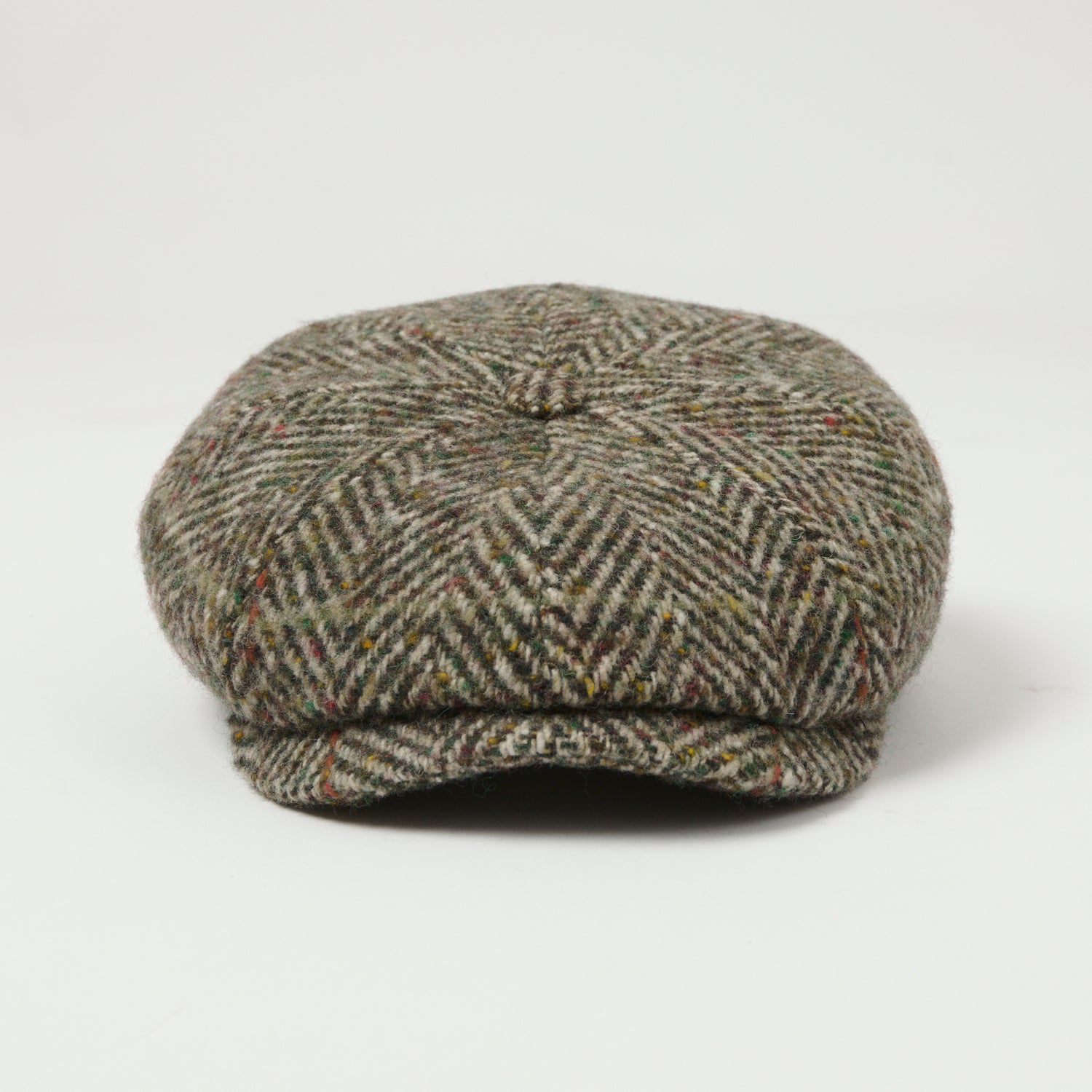 Stetson Hatteras Herringbone Flat Cap - Brown