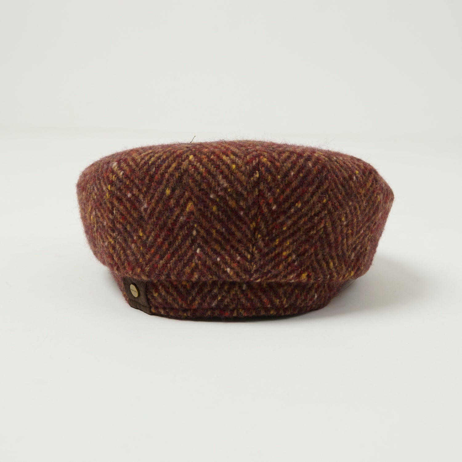 Stetson Herringbone Wool Flat Cap - Red