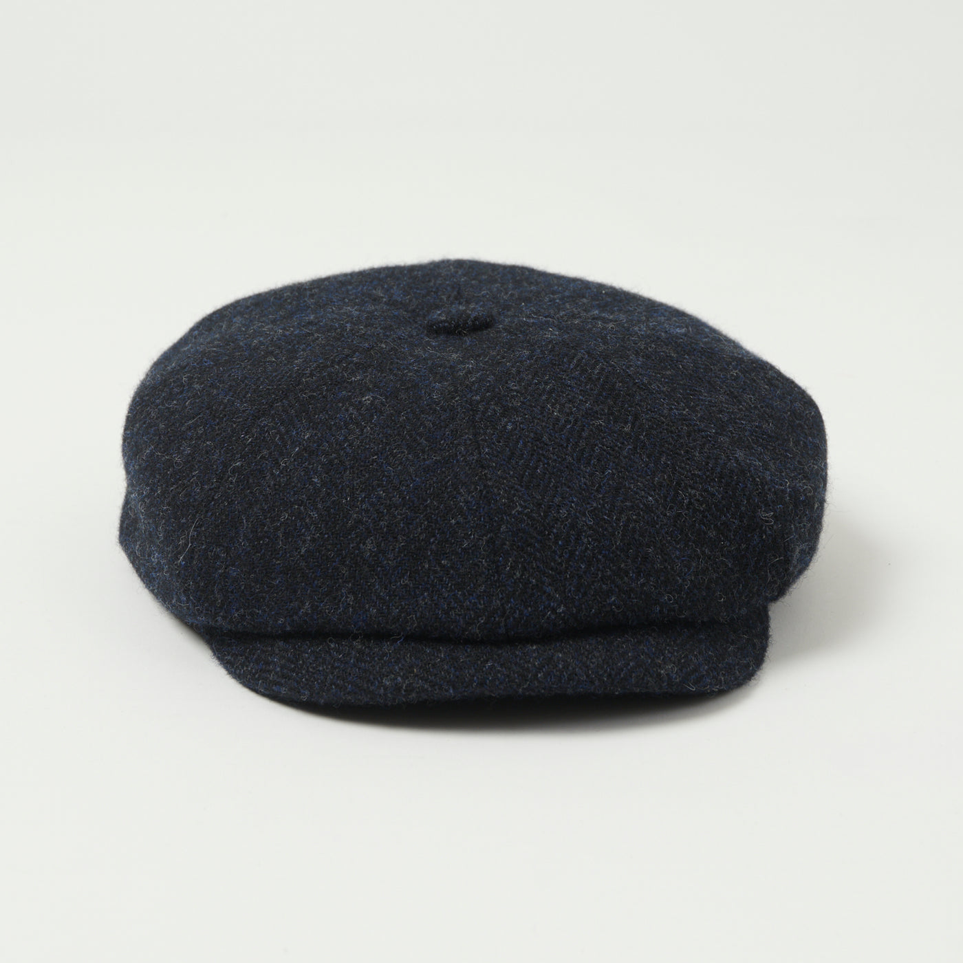 Stetson Hatteras Woolrich Herringbone Flat Cap - Iron Blue