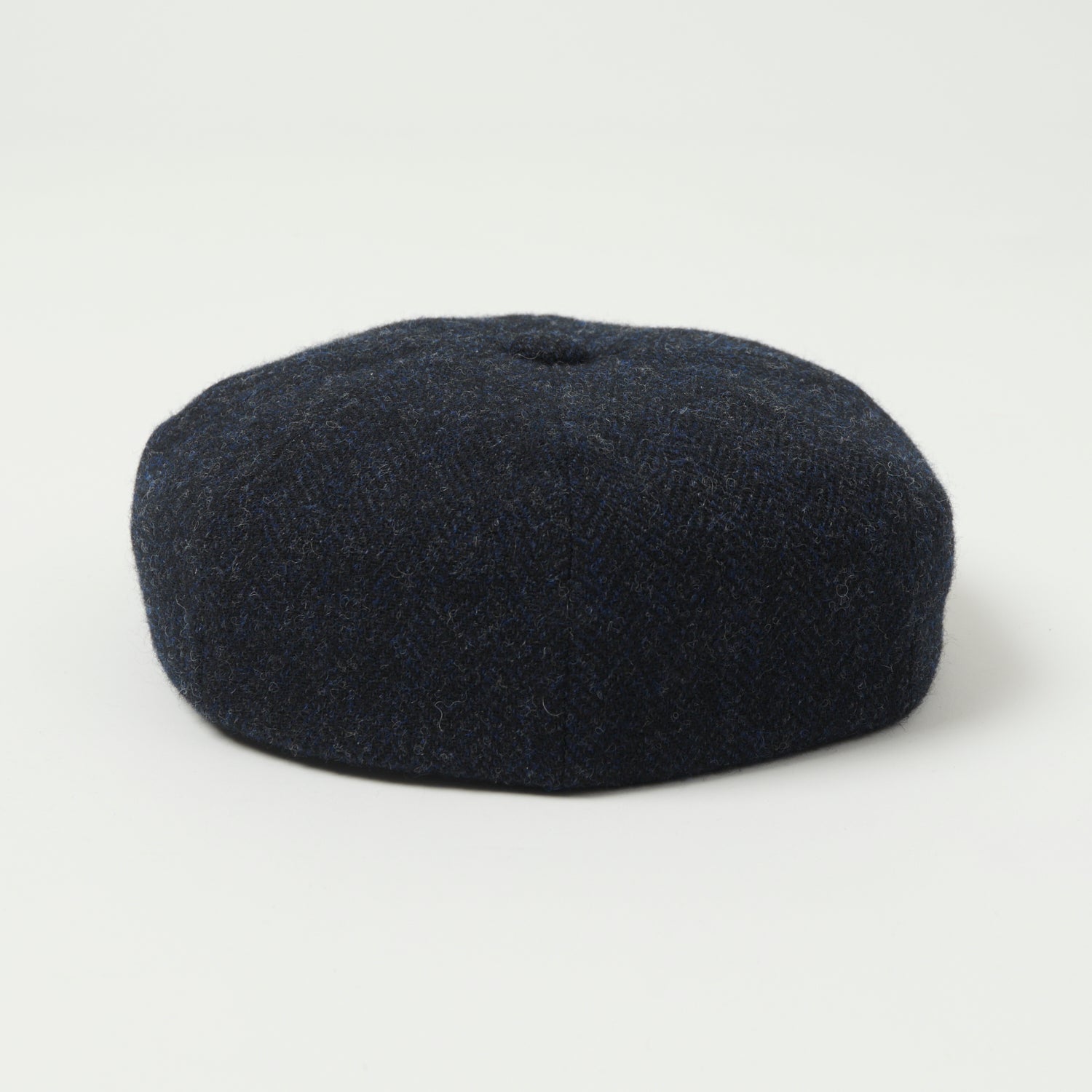 Stetson Hatteras Woolrich Herringbone Flat Cap - Iron Blue