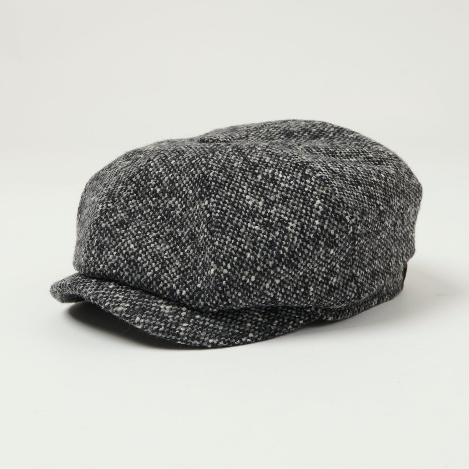 Stetson Hatteras Donegal Tweed Flat Cap - Black/Grey