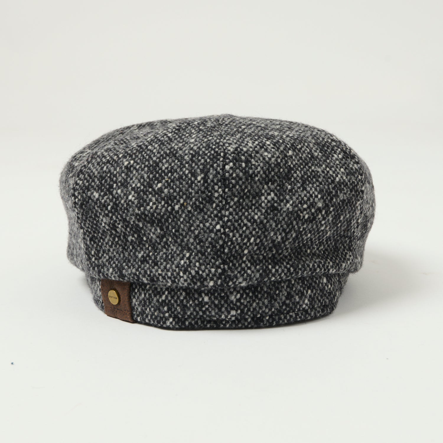 Stetson Hatteras Donegal Tweed Flat Cap - Black/Grey