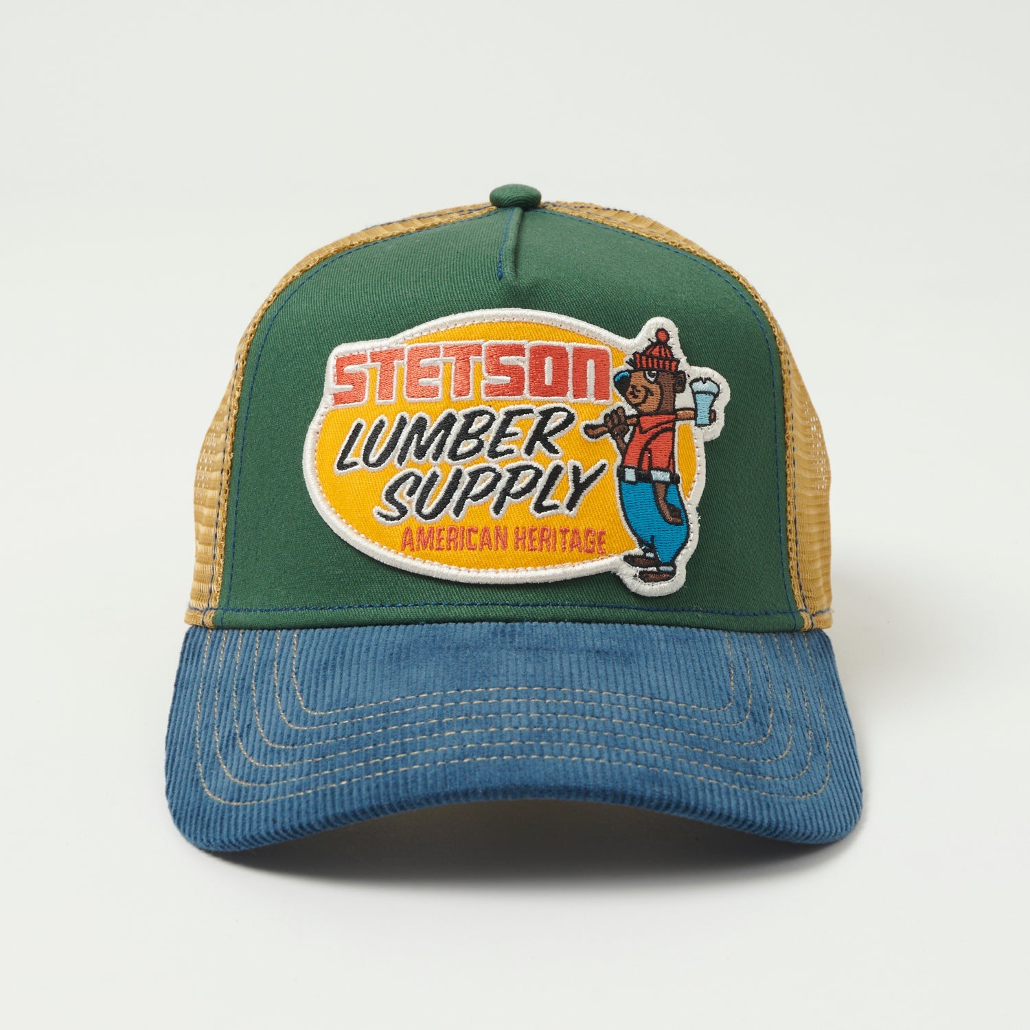 Stetson 'Lumber Supply' Trucker Cap - Blue/Green/Tan