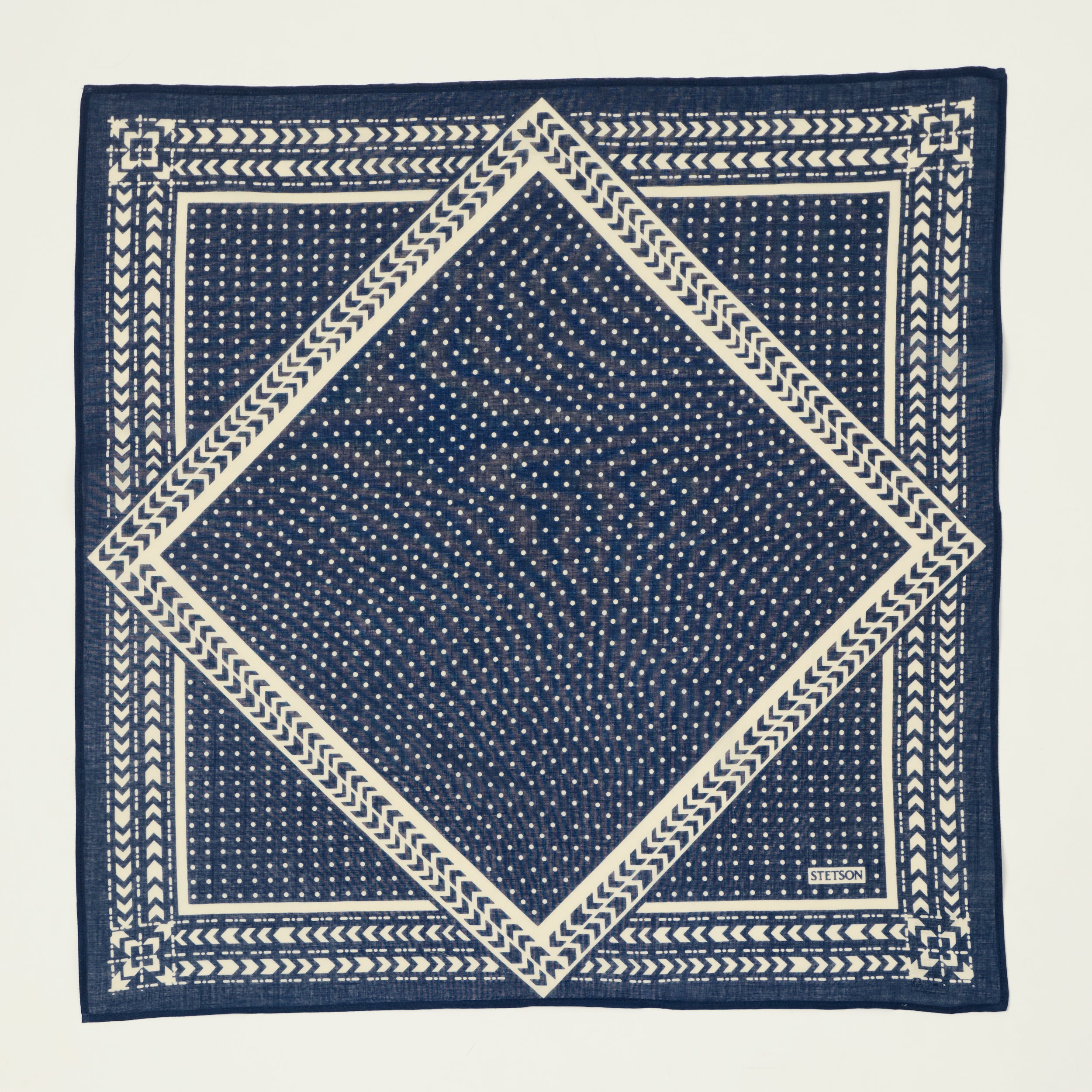 Stetson Cotton 'Geometric' Bandana - Navy