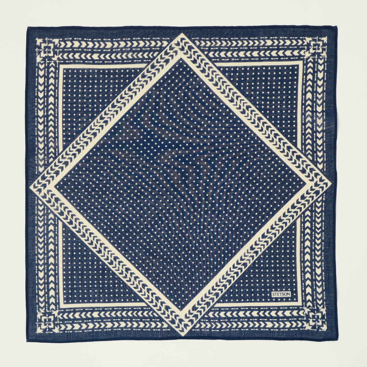 Stetson Cotton 'Geometric' Bandana - Navy