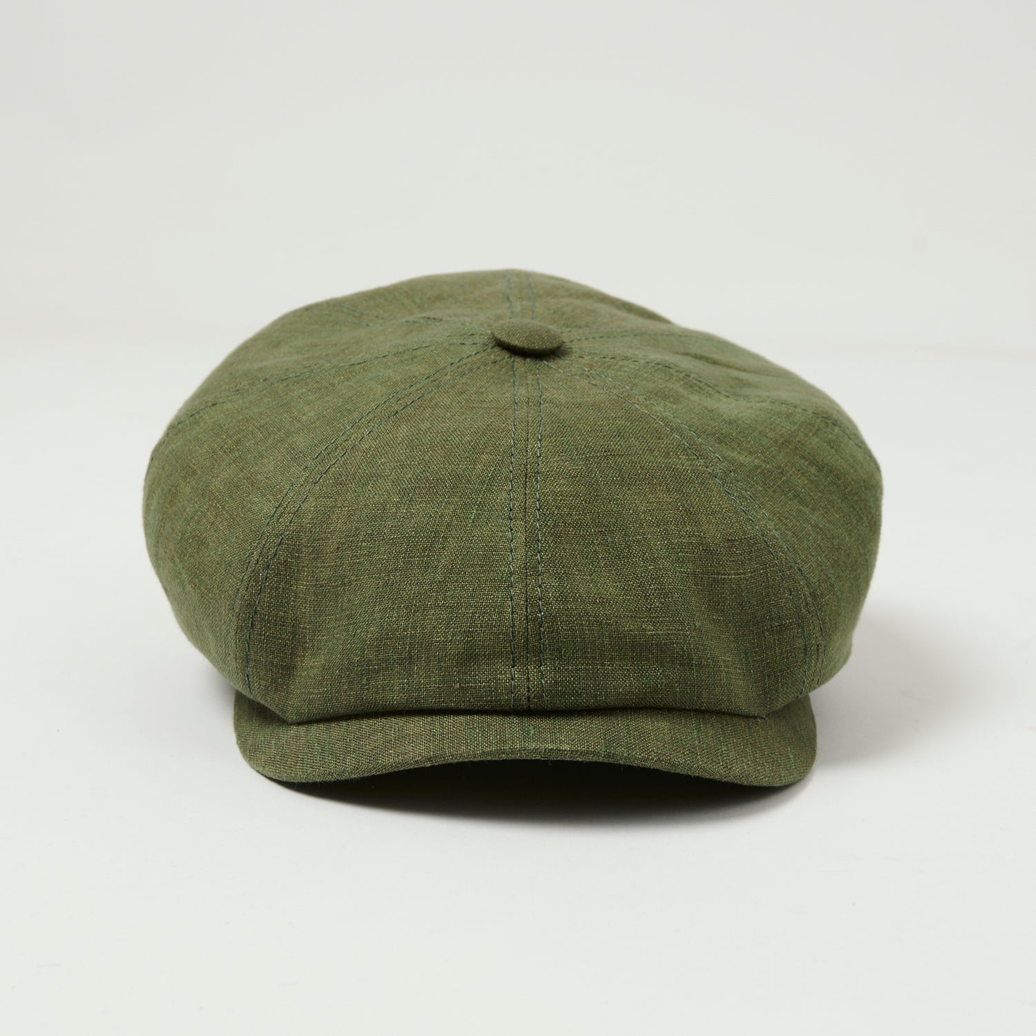 Stetson Hatteras Linen Flat Cap - Dark Green