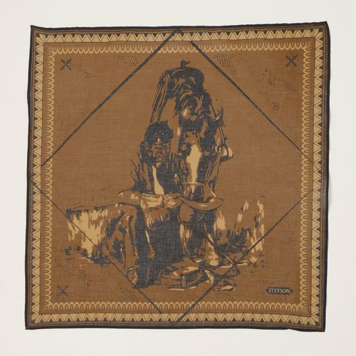 Stetson 'Last Drop' Cotton Bandana - Brown