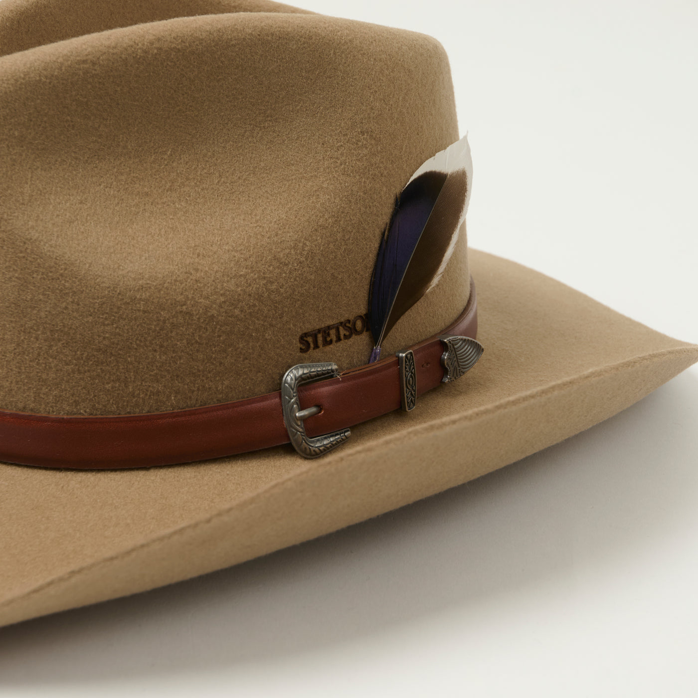 Stetson Belted Wool Felt Western Hat - Beige