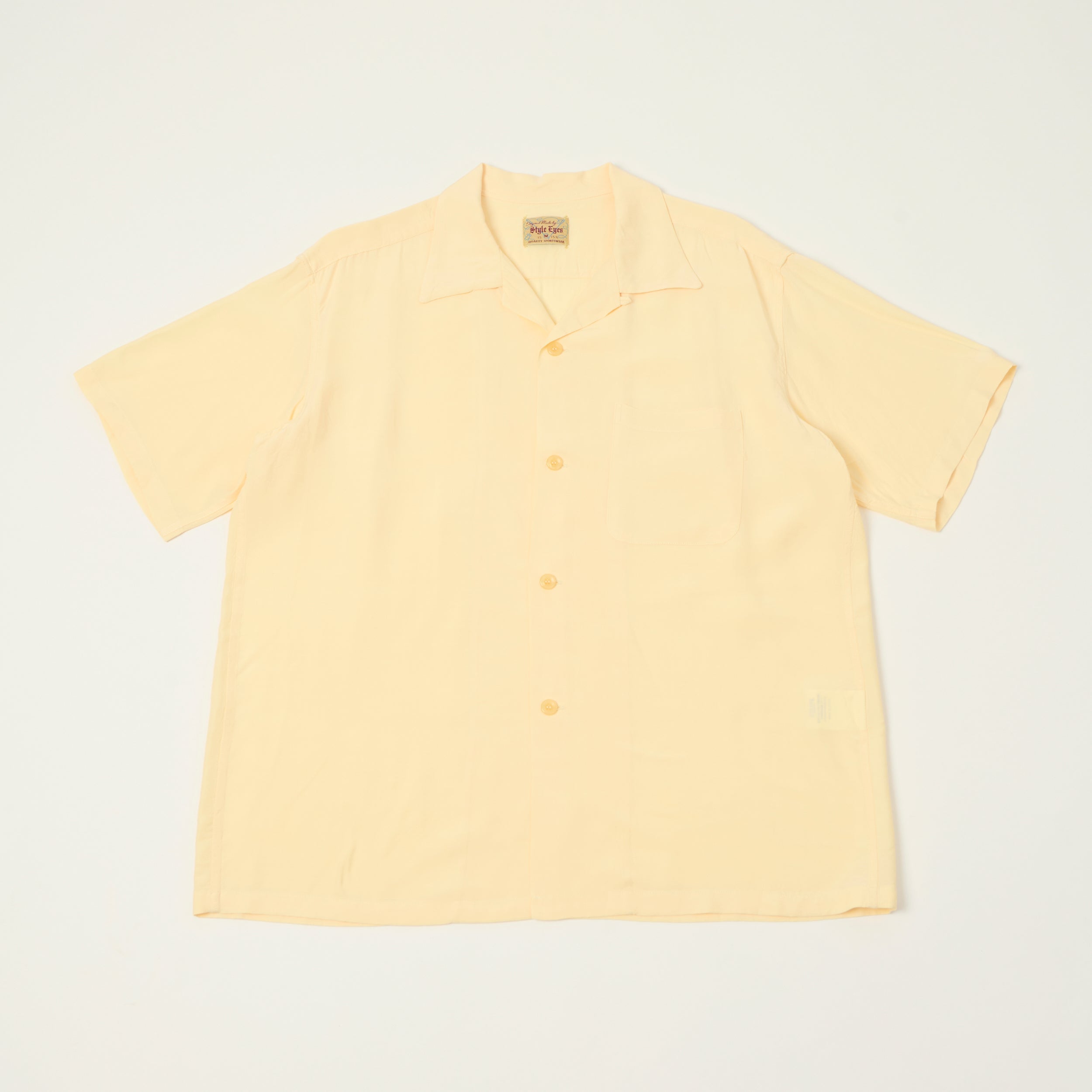 Style Eyes Short Sleeve Rayon Bowling Shirt - Off White
