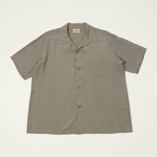 Style Eyes Short Sleeve Rayon Bowling Shirt - Grey