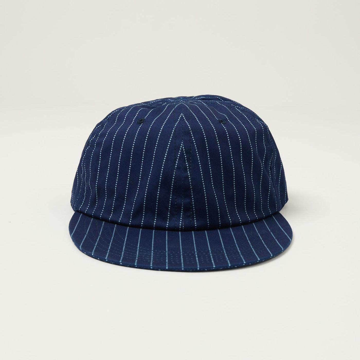 Sublime Long Brim 6 Panel Cap - Indigo Dot Stripe
