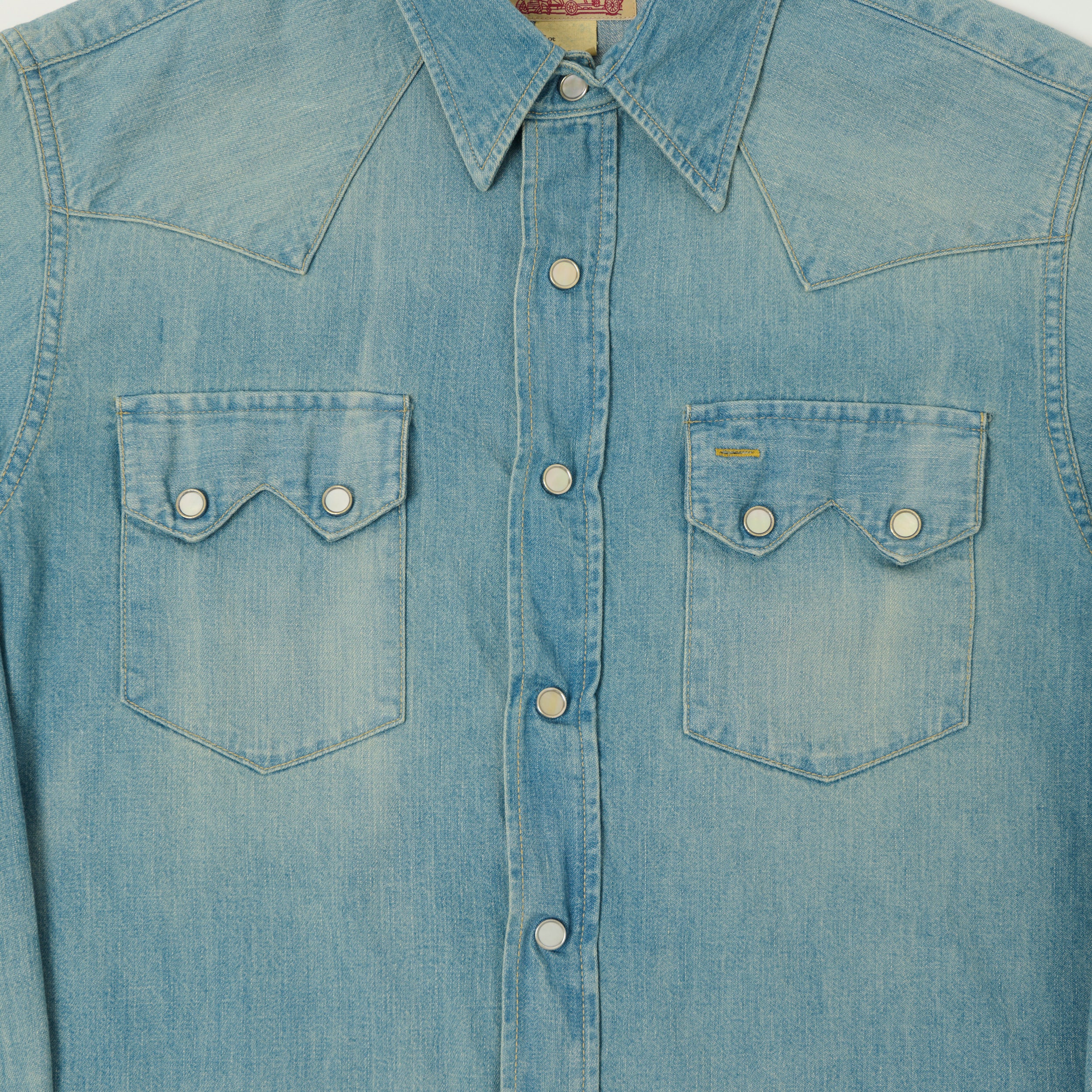 Sugar Cane Denim Western Shirt - Aged Wash