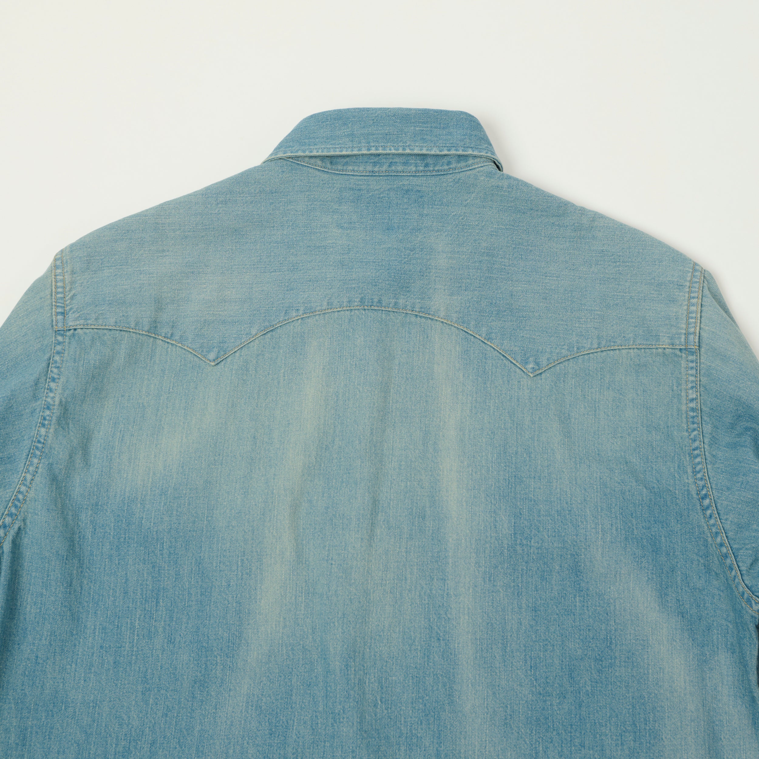 Sugar Cane Denim Western Shirt - Aged Wash