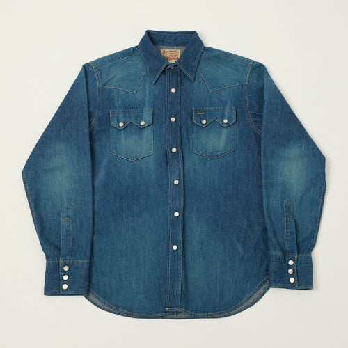 Sugar Cane Denim Western Shirt - Rinsed Wash