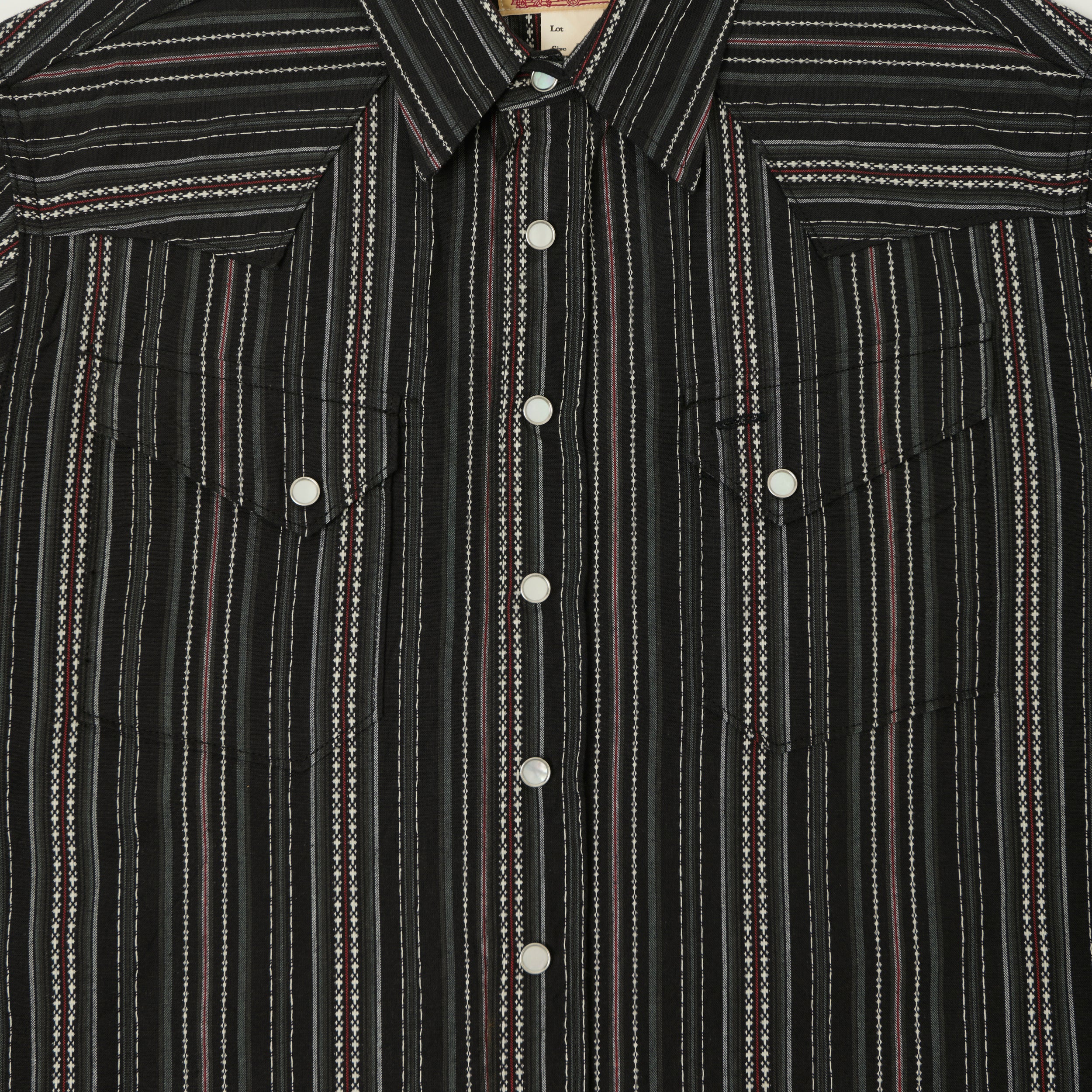 Sugar Cane Indigo Dobby Western Shirt - Black