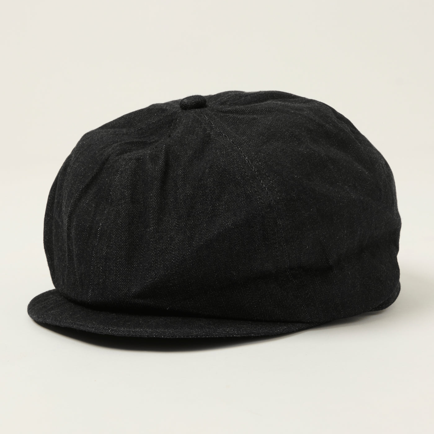 Sugar Cane 10oz Denim Applejack Cap - Black
