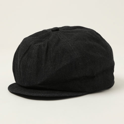 Sugar Cane 10oz Denim Applejack Cap - Black