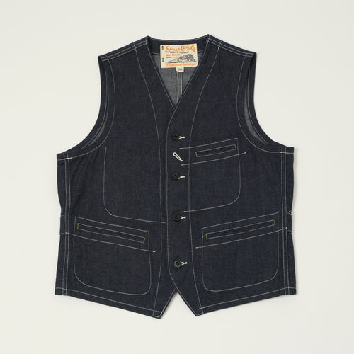 Sugar Cane 11oz Denim Work Vest - One Wash