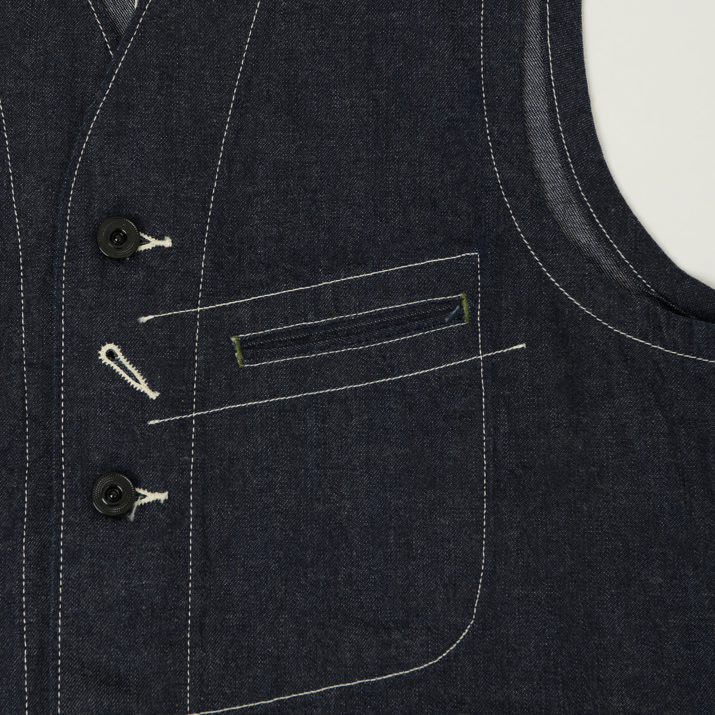 Sugar Cane 11oz Denim Work Vest - One Wash