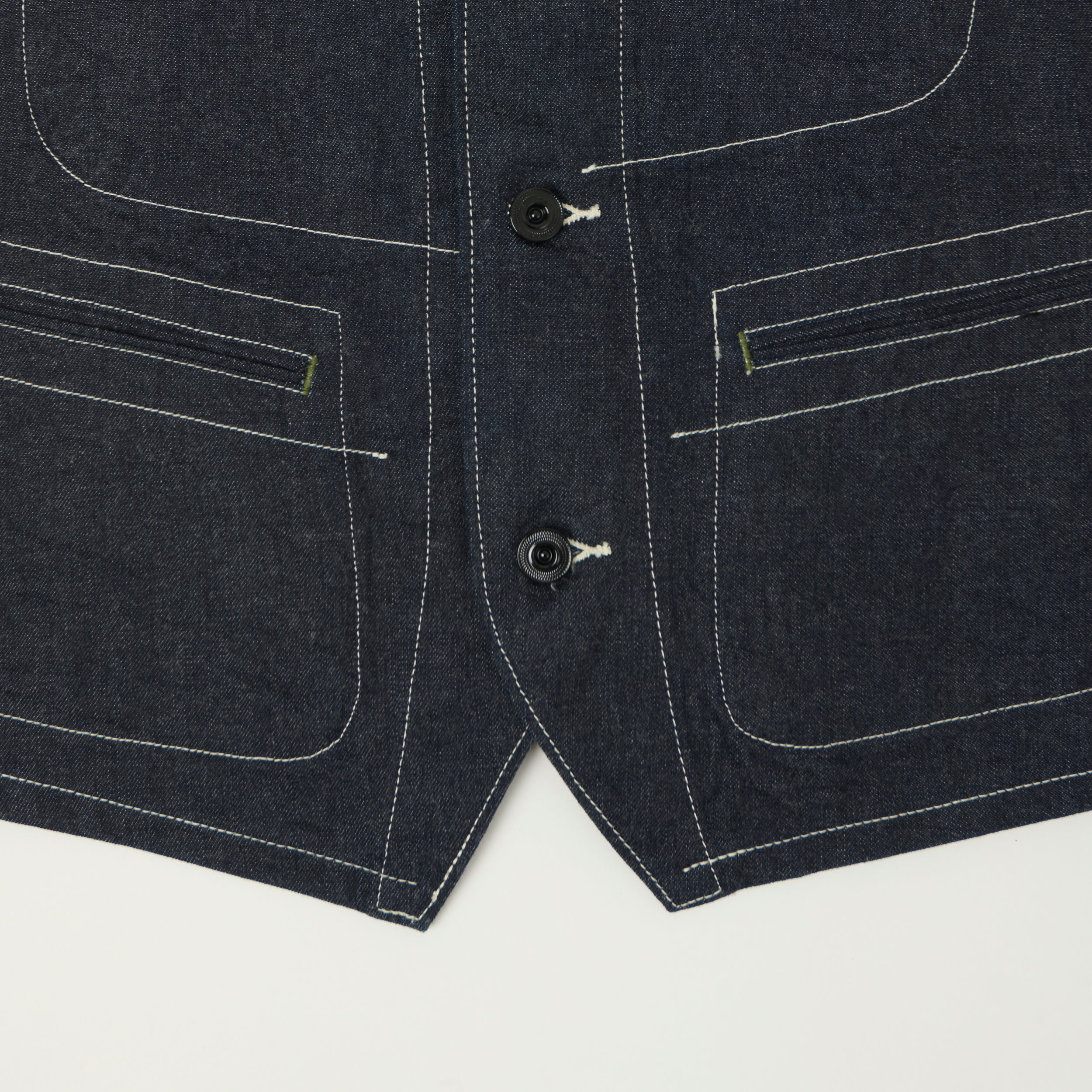 Sugar Cane 11oz Denim Work Vest - One Wash