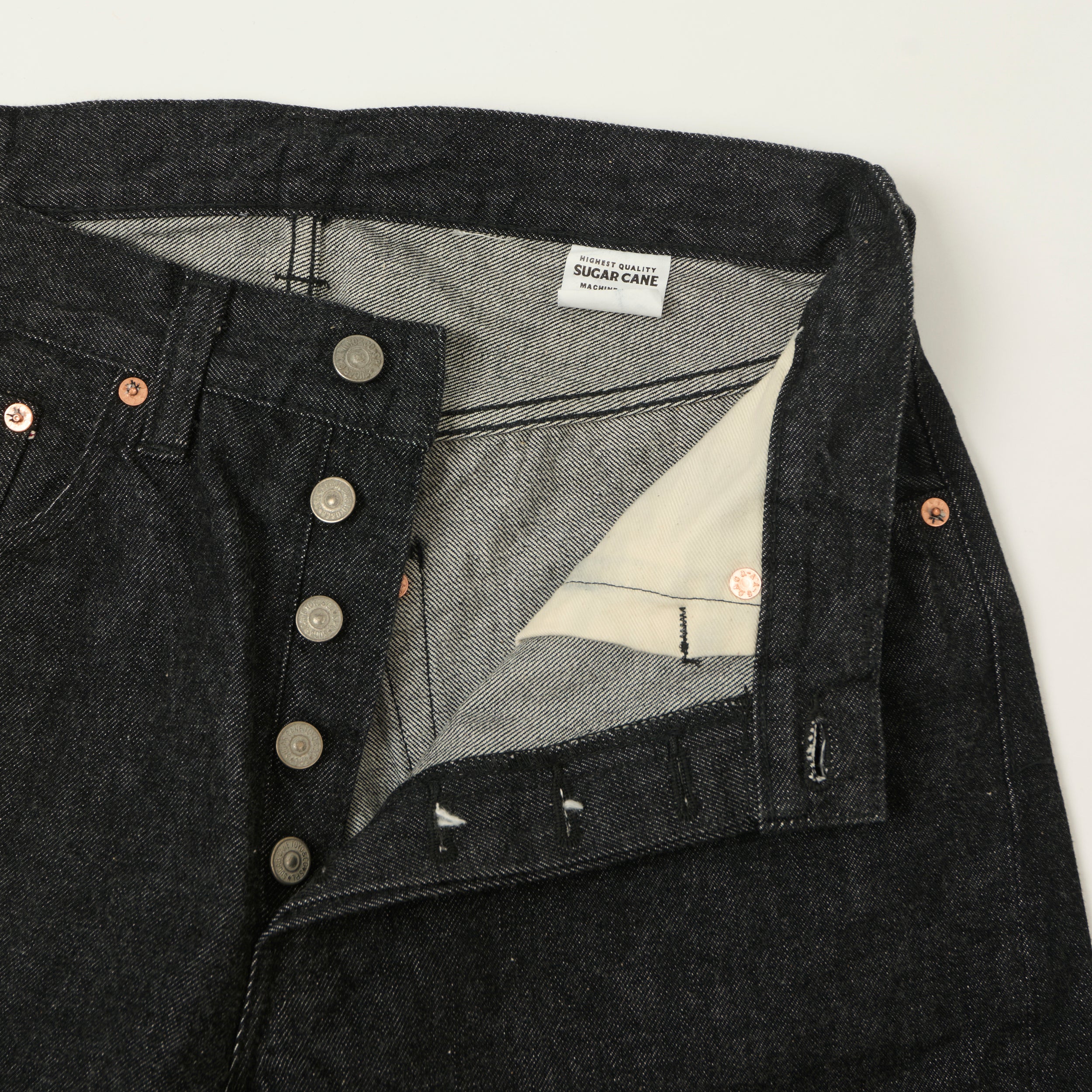 Sugar Cane 1947 Model 14.25oz Regular Straight Jean - Black One Wash