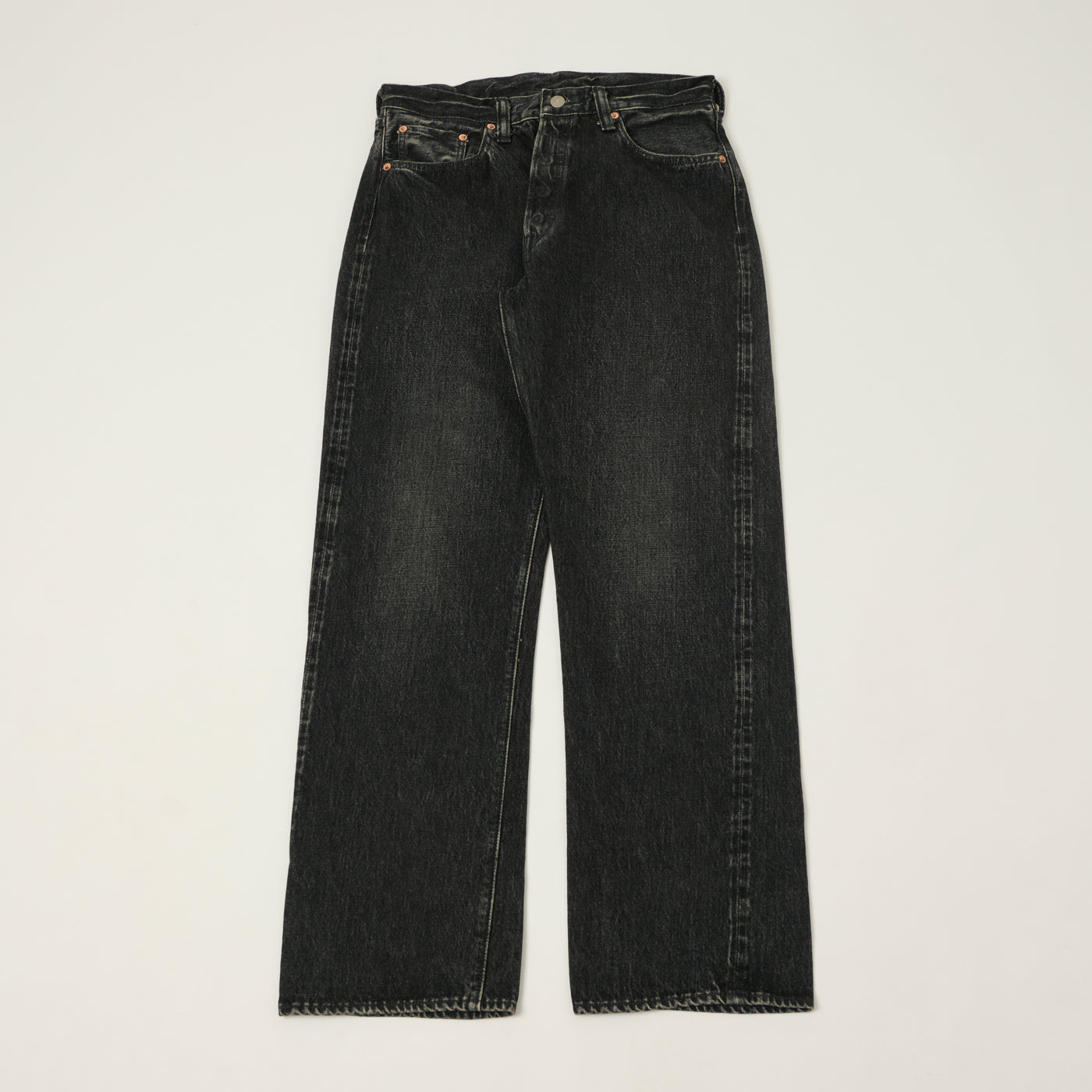 Sugar Cane 1947 Model 14.25oz Regular Straight Jean - Black Hard Wash