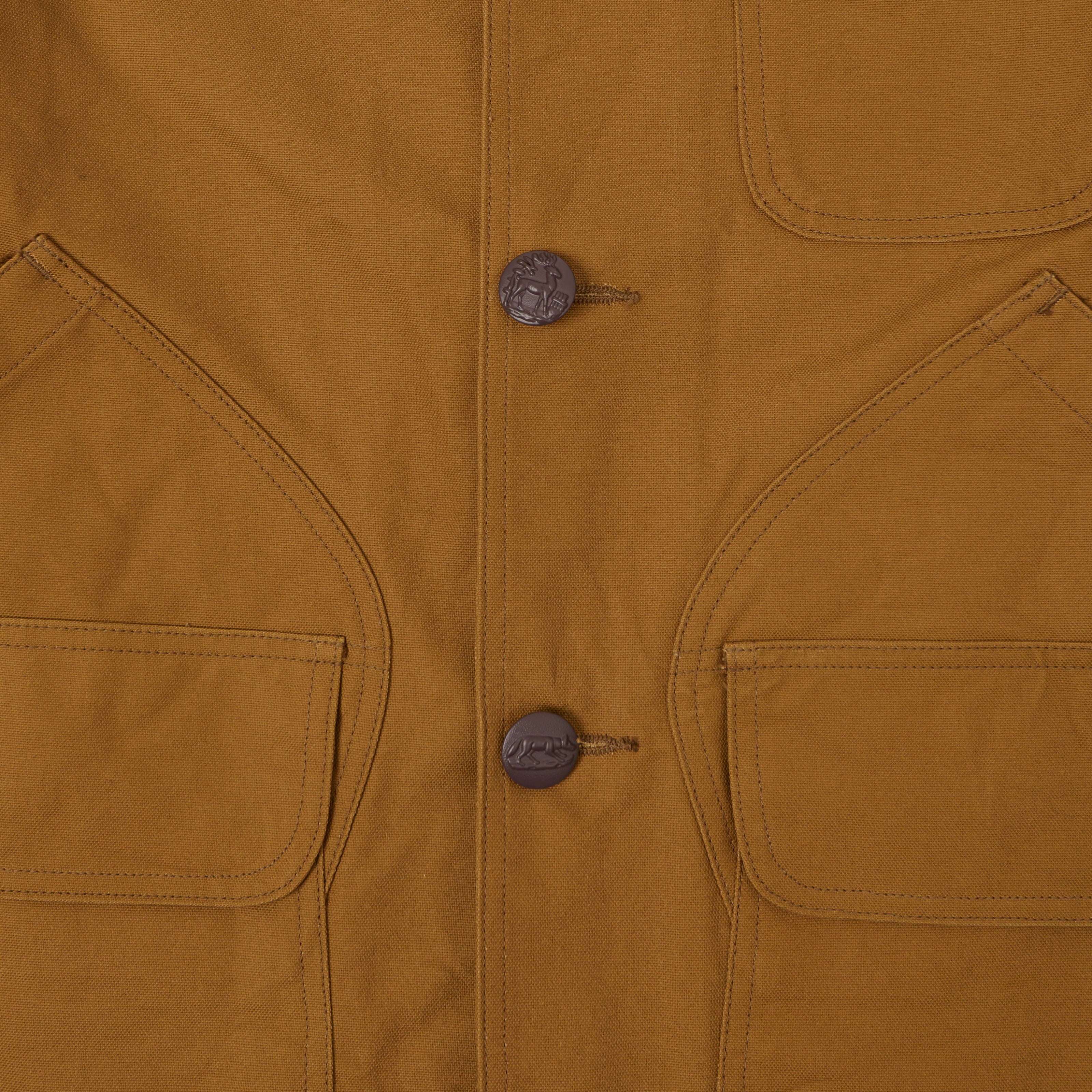 Sugar Cane Corduroy Collar Canvas Hunting Jacket - Brown