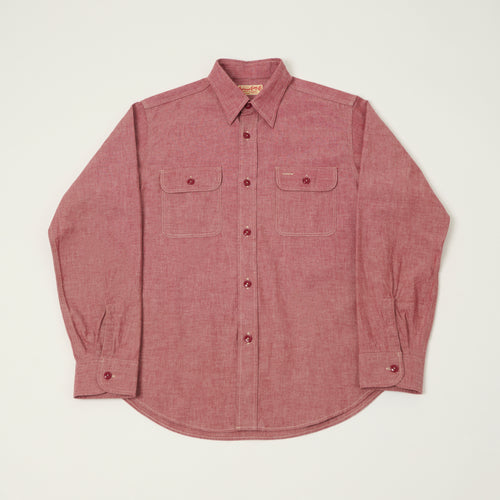 Sugar Cane Chambray Work Shirt - Red