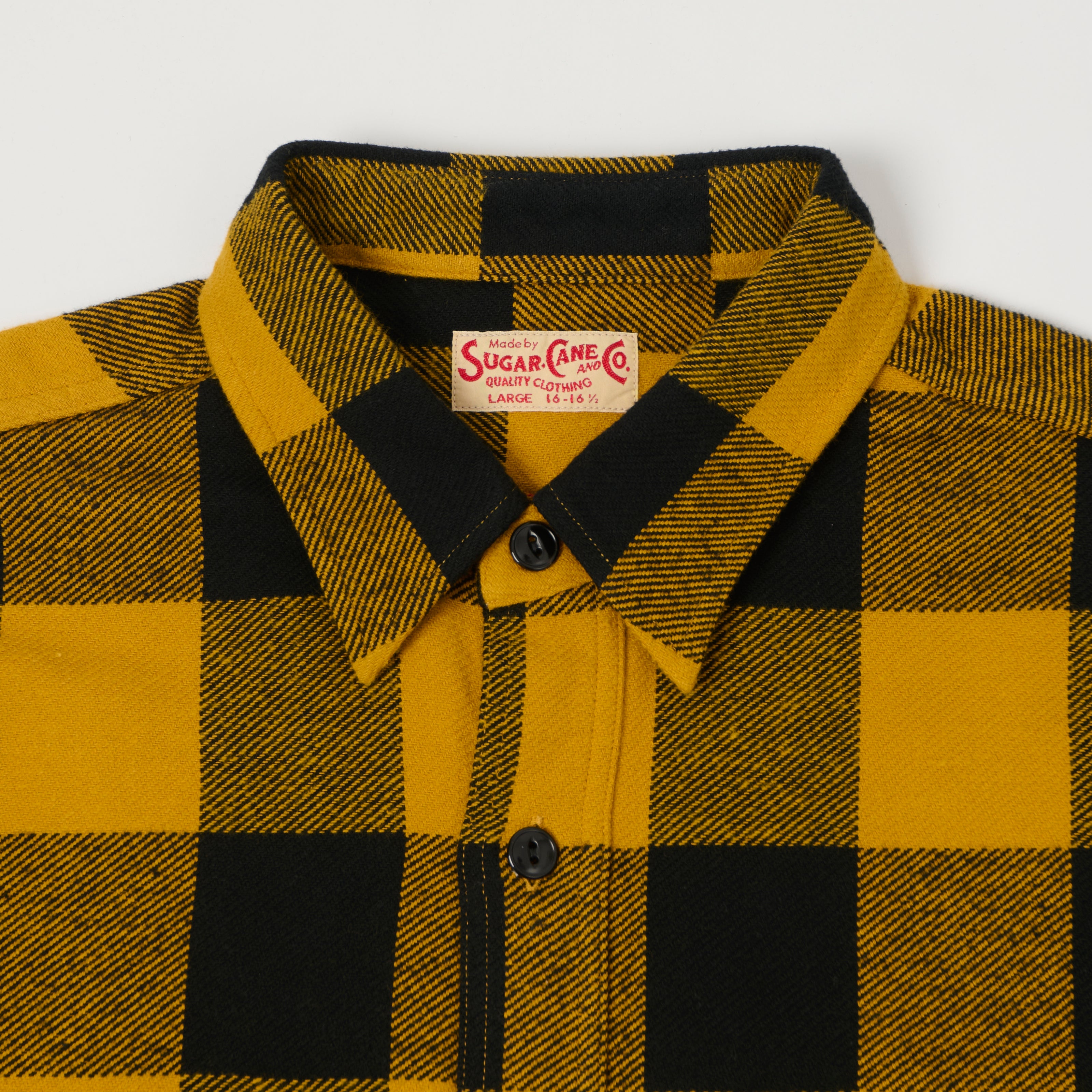 Sugar Cane Buffalo Check Work Shirt - Yellow