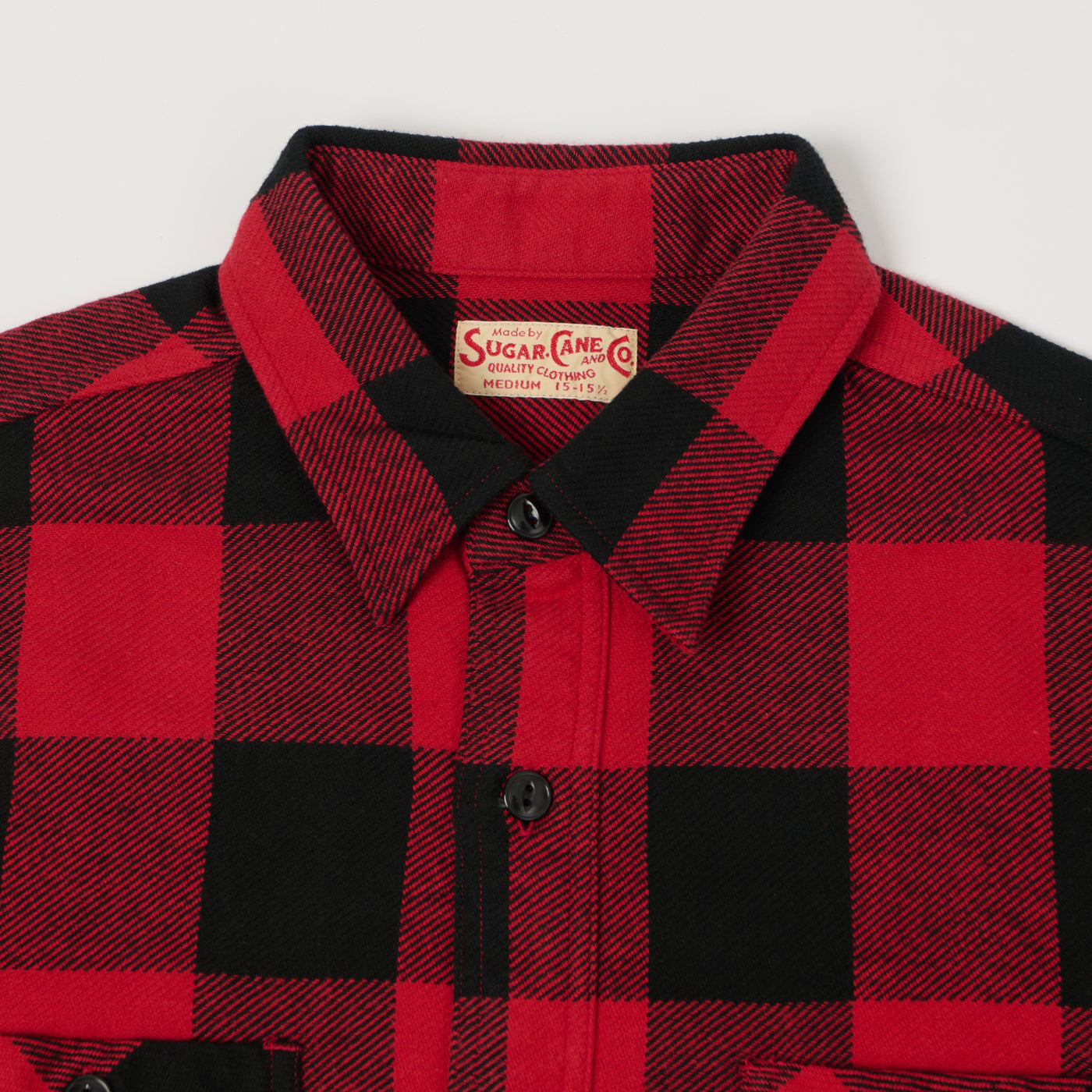 Sugar Cane Buffalo Check Work Shirt - Red