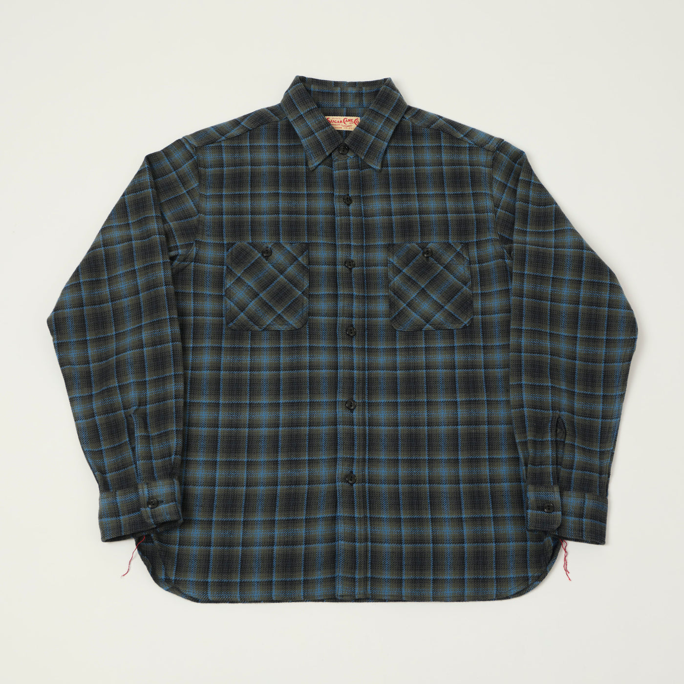 Sugar Cane Vintage Check Work Shirt - Blue/Black