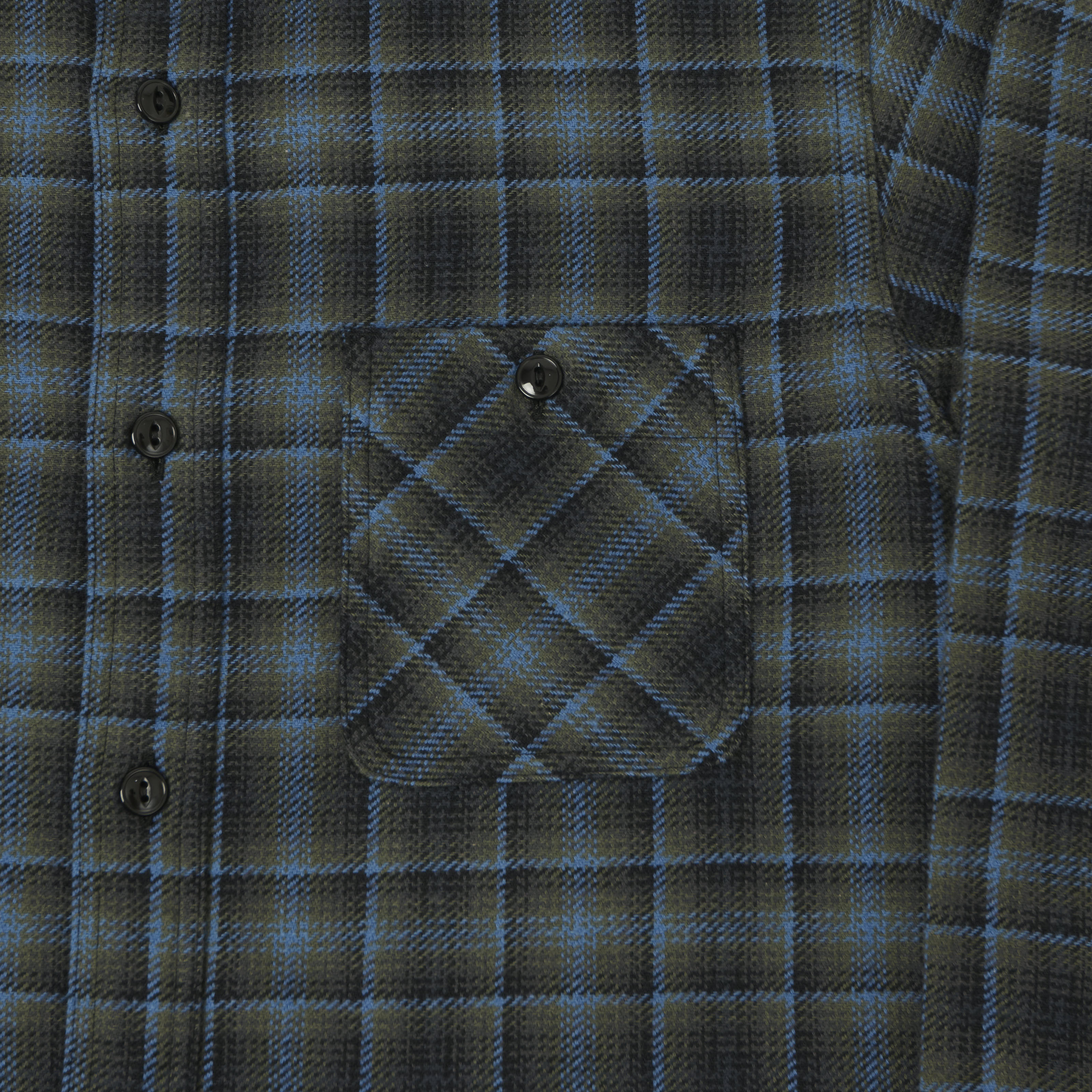 Sugar Cane Vintage Check Work Shirt - Blue/Black