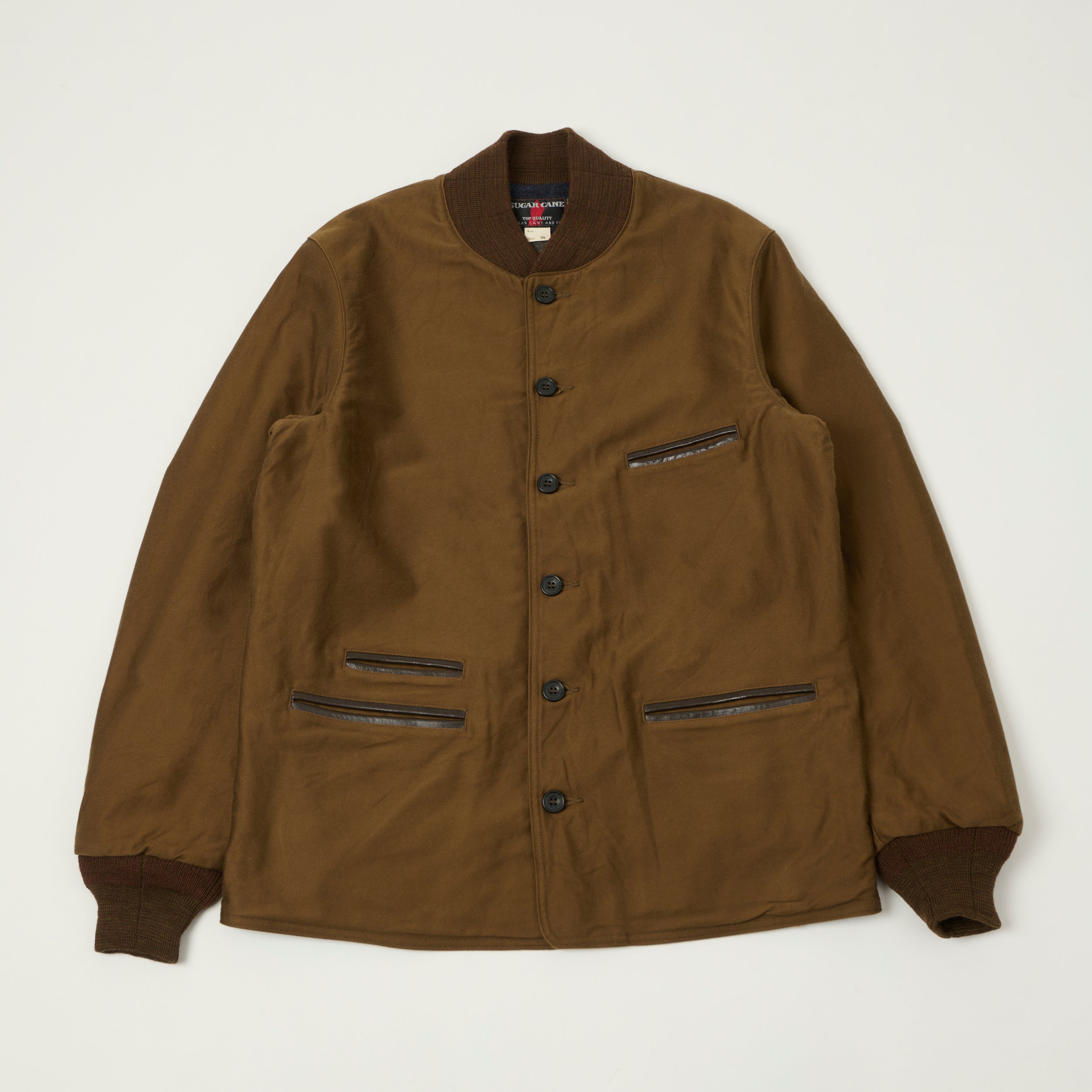 Sugar Cane Blanket Lined Moleskin Work Jacket - Brown