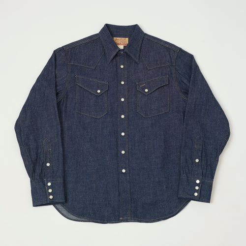 Sugar Cane Denim Western Shirt - Raw