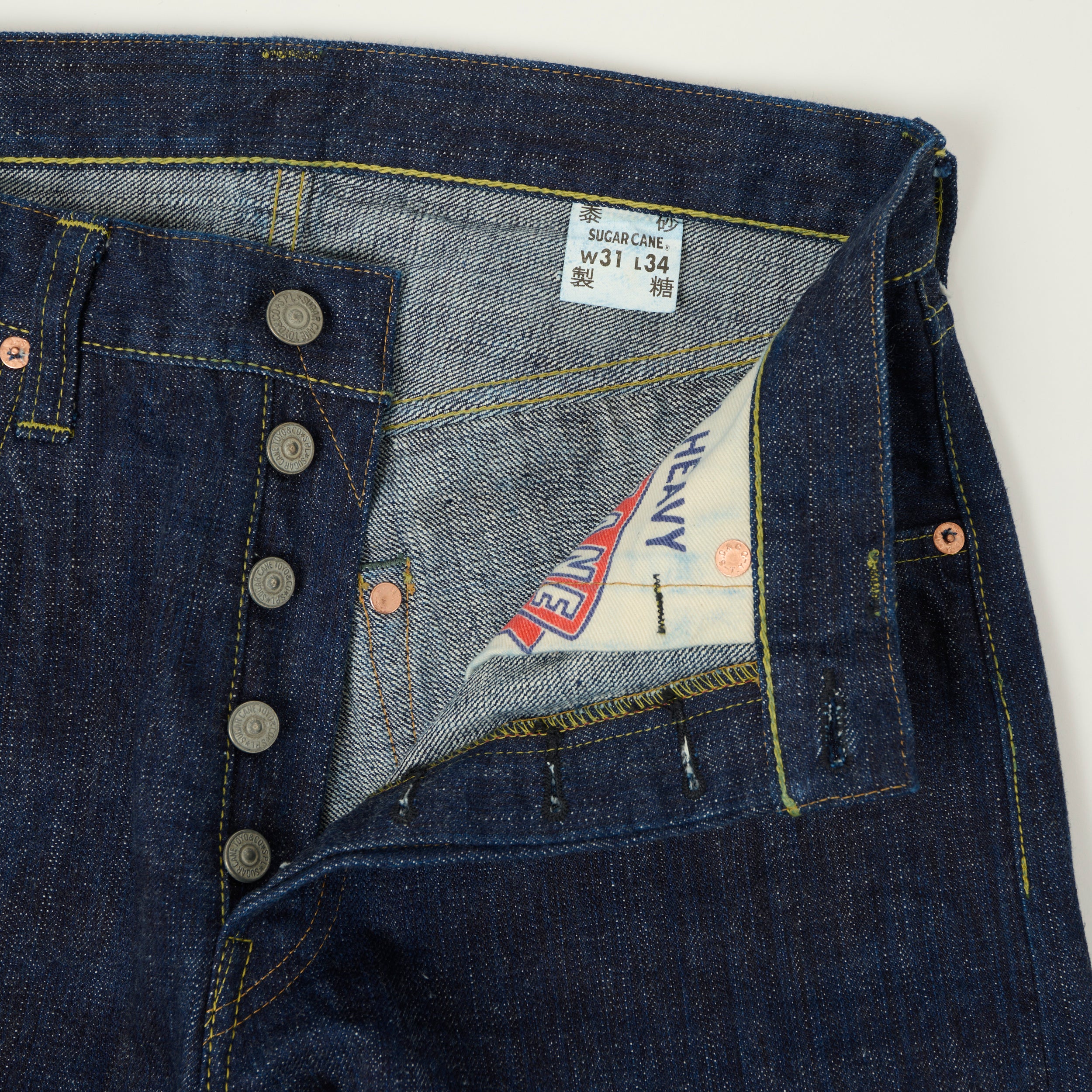 Sugar Cane 'Hawaii' 14oz Straight Leg Jeans - One Wash