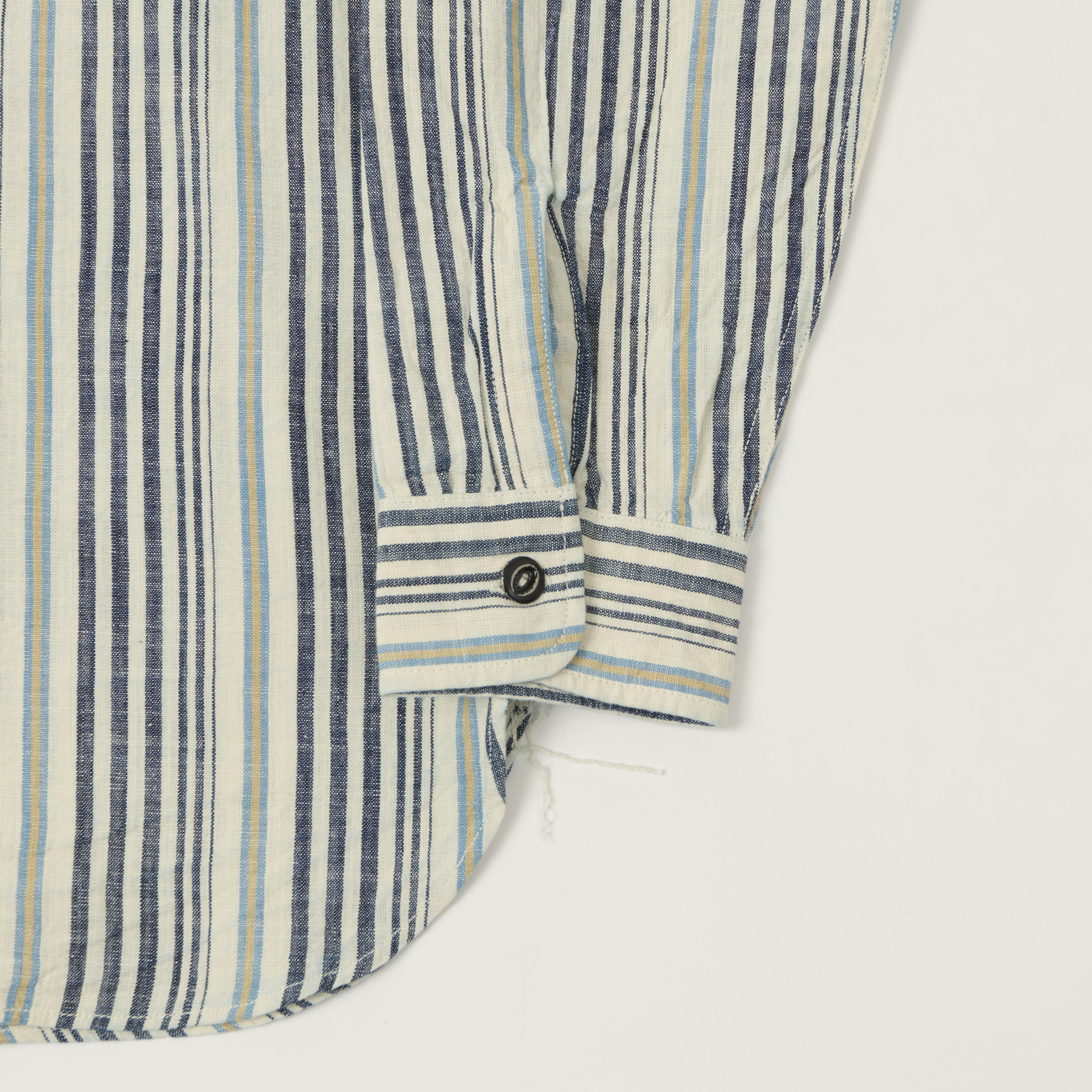 Sugar Cane Indigo Stripe Work Shirt - White