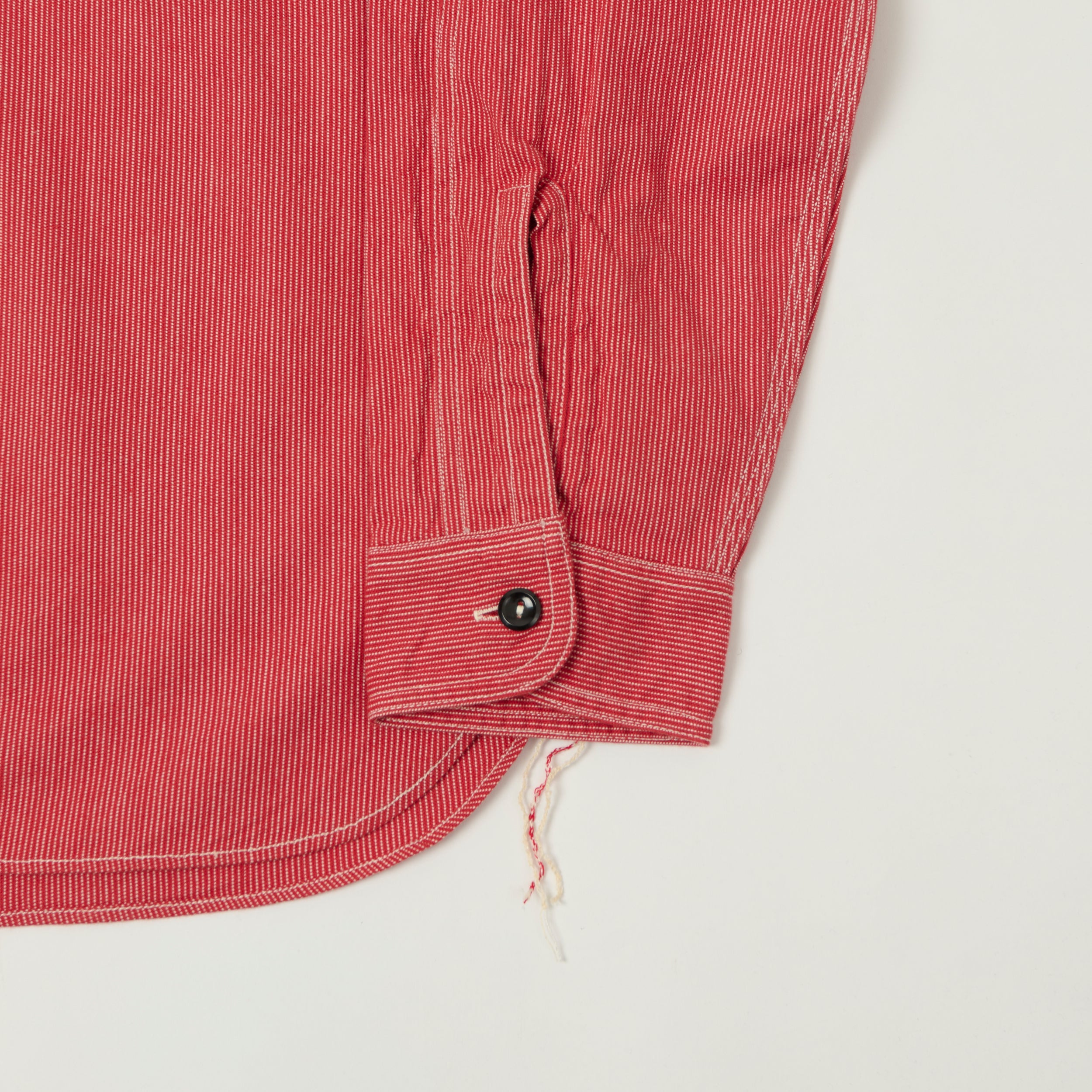 Sugar Cane 'Jean Cord' Long Sleeve Work Shirt - Red