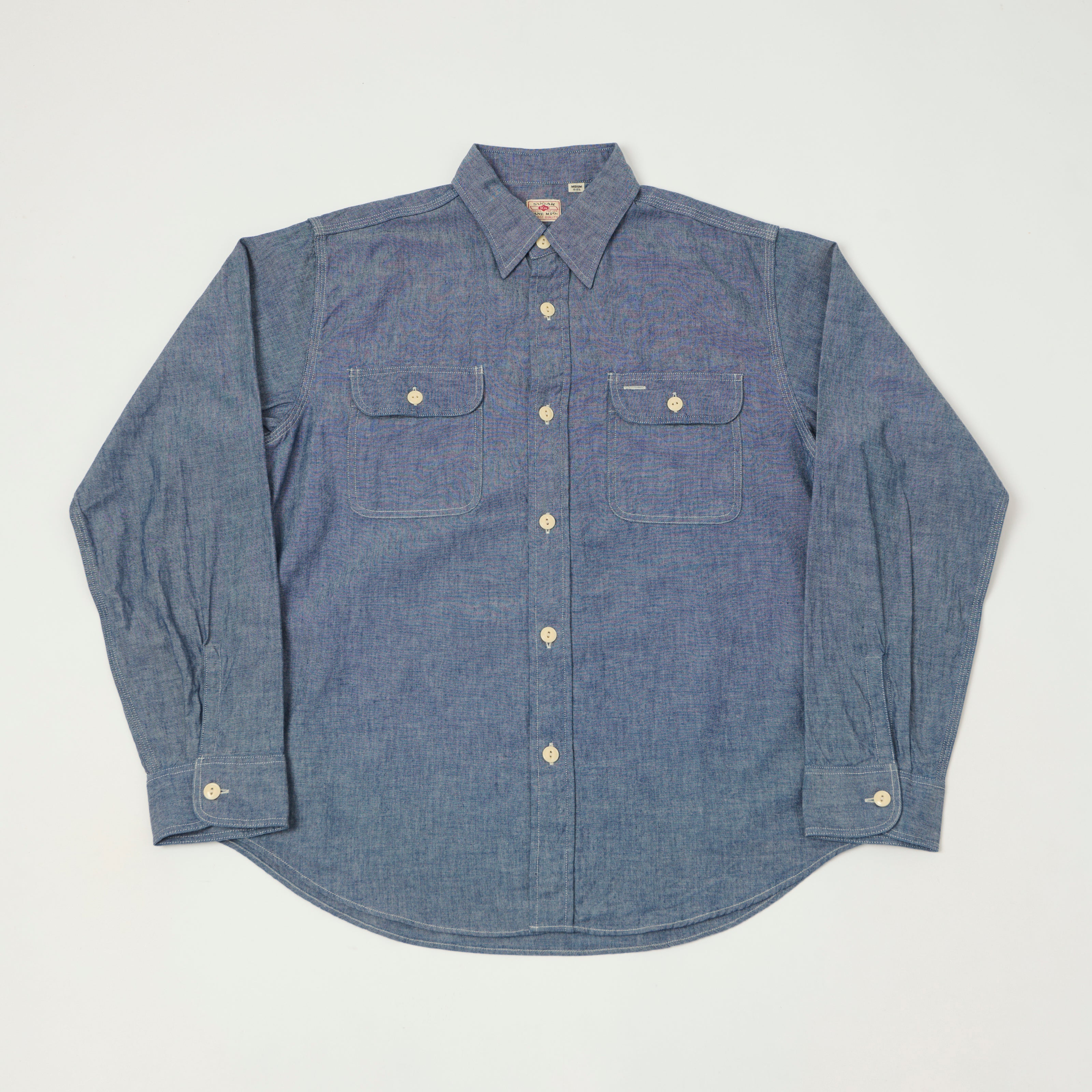 Sugar Cane Chambray Work Shirt - Navy