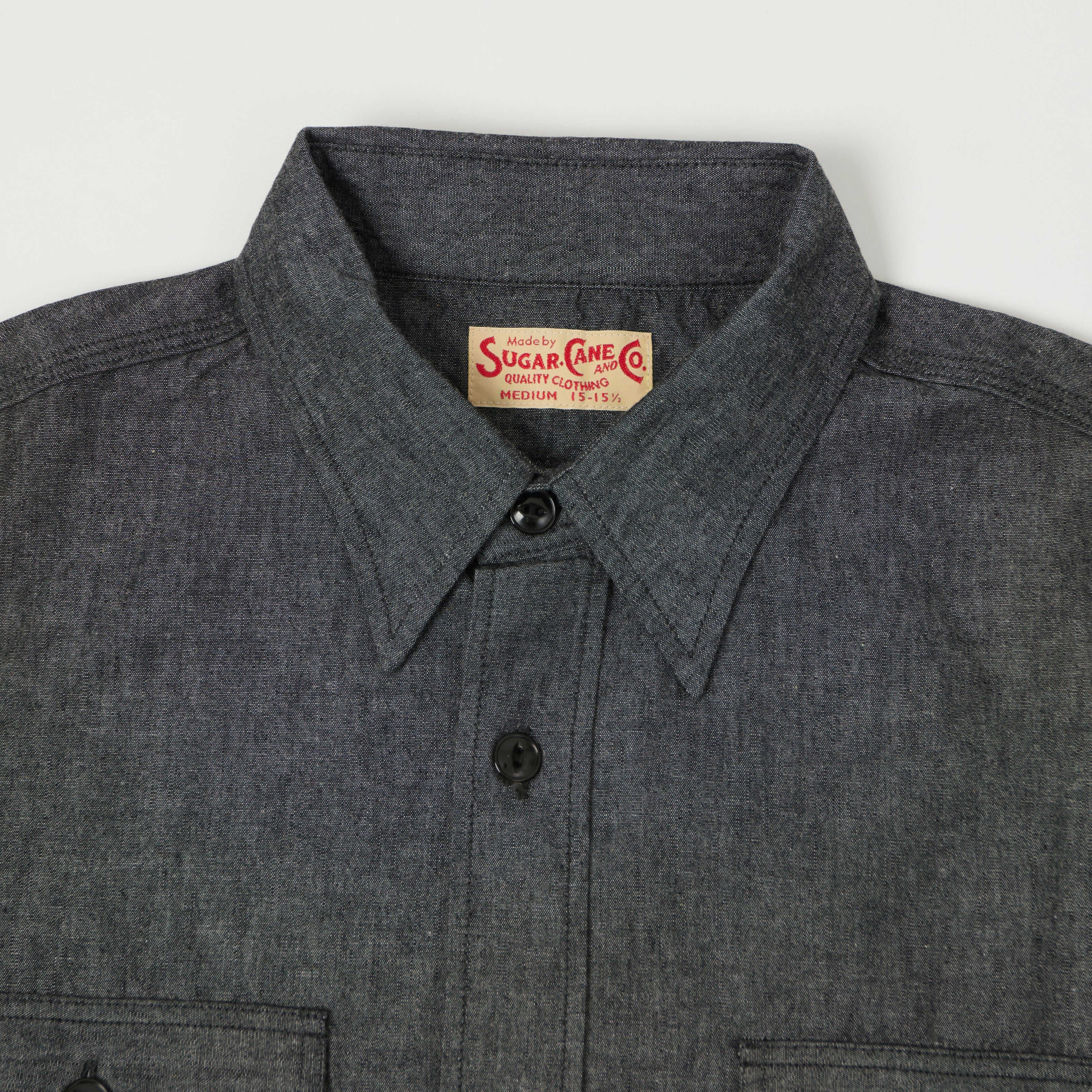 Sugar Cane Chambray Work Shirt - Charcoal