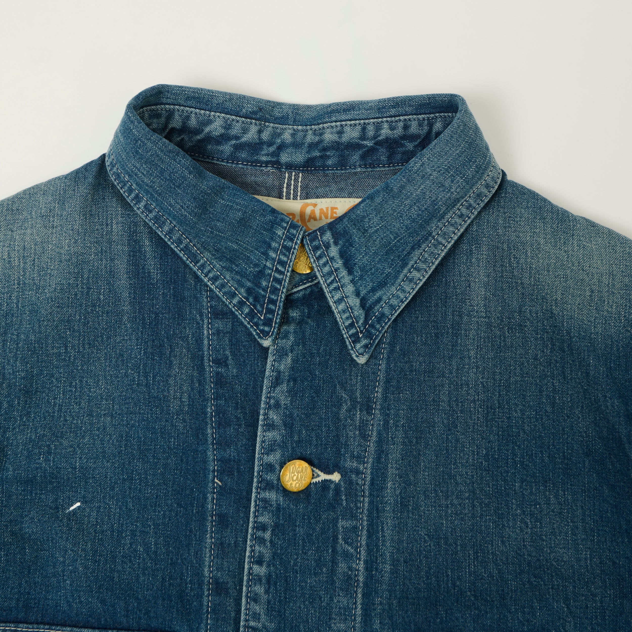 Sugar Cane 11oz Denim Work Coat - Splatter Wash