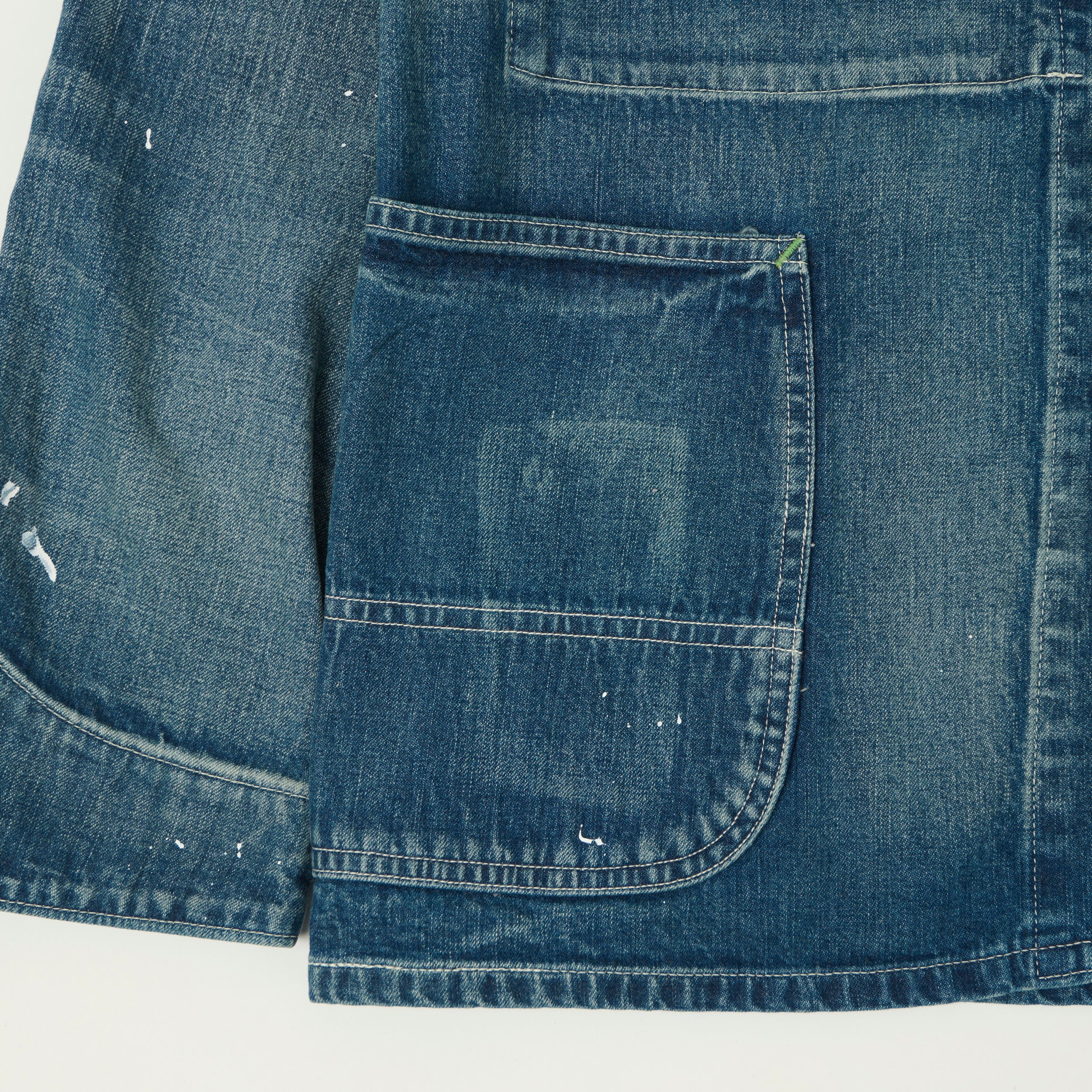 Sugar Cane 11oz Denim Work Coat - Splatter Wash